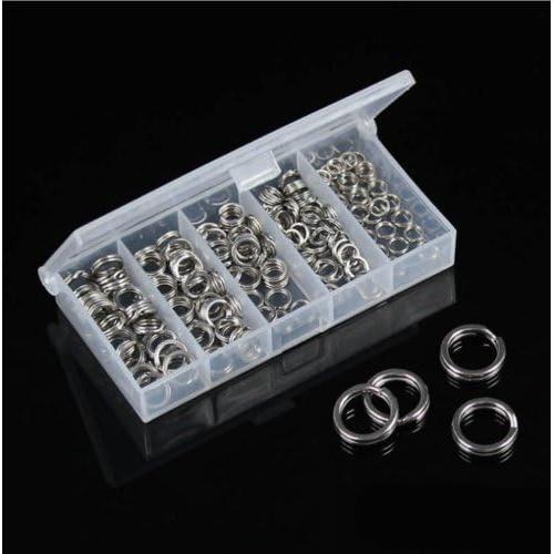 200 Anillas de División Acero Inoxidable JJZS 5-9mm para Joyería y Pesca