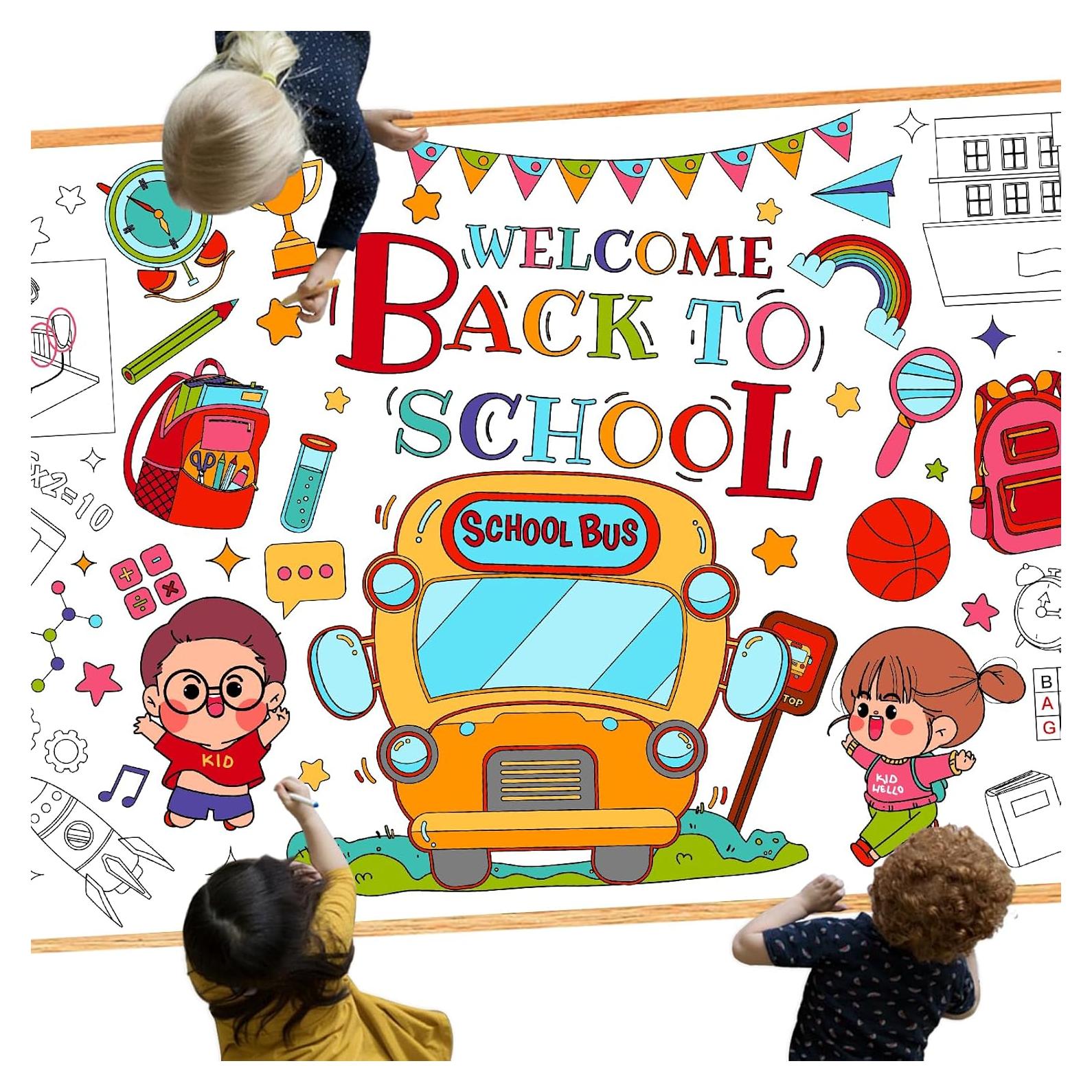 Póster Gigante para Colorear Leezead 110x80 cm Regreso a Clases