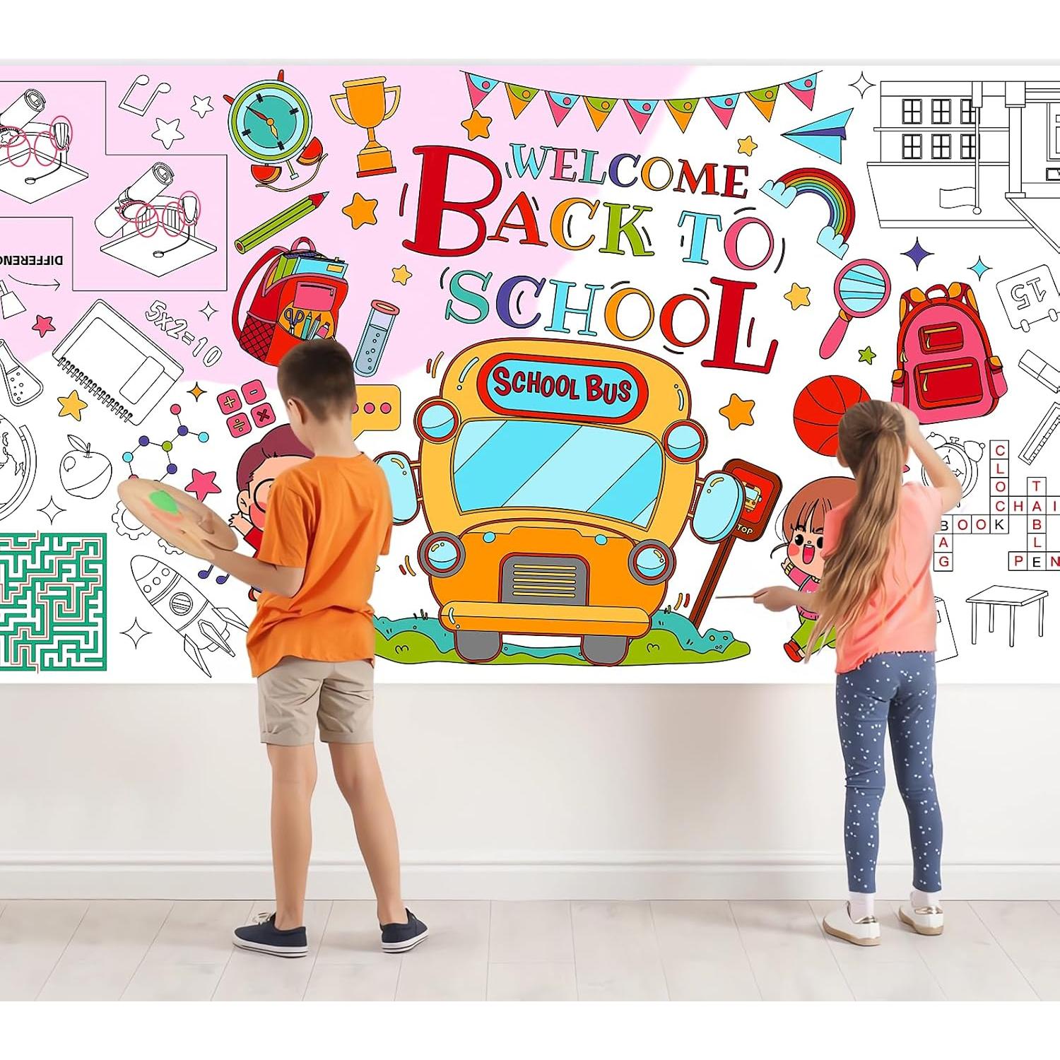 Póster Gigante para Colorear Leezead 110x80 cm Regreso a Clases