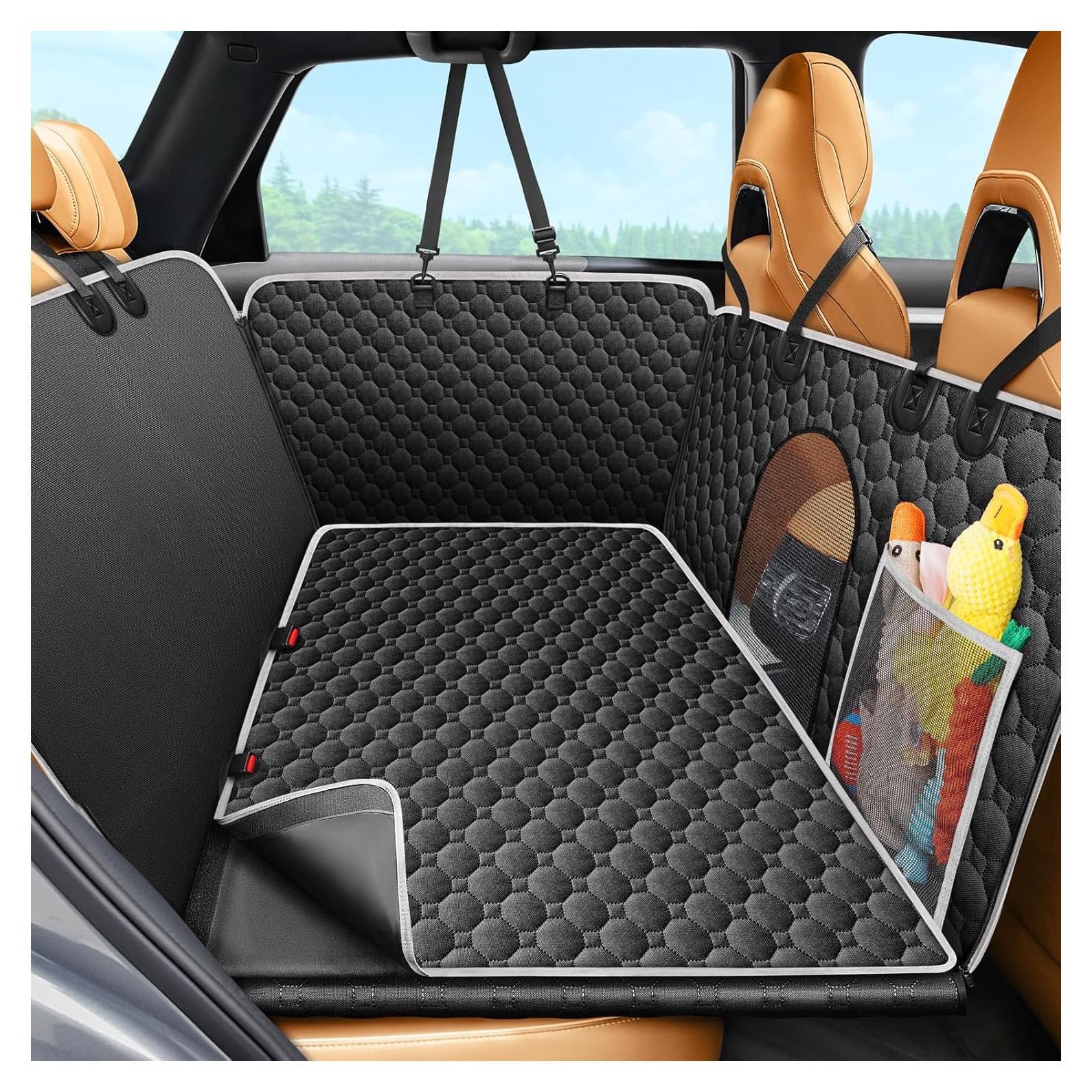 Funda de Asiento para Perros Mancro XL Negra con Base Dura