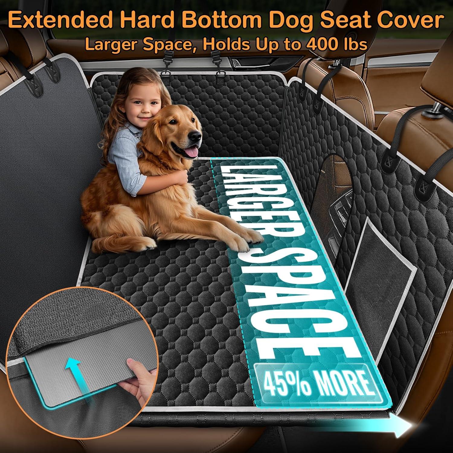 Funda de Asiento para Perros Mancro XL Negra con Base Dura