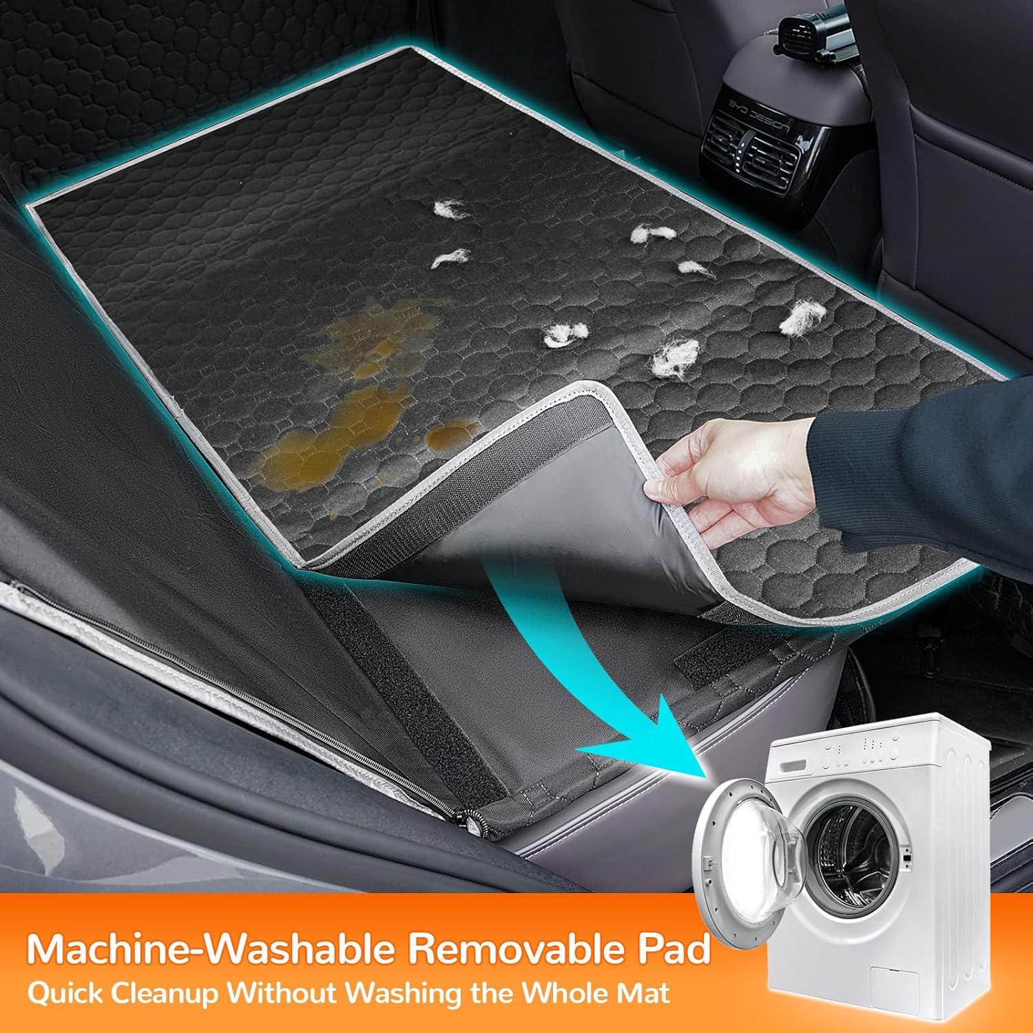 Funda de Asiento para Perros Mancro XL Negra con Base Dura