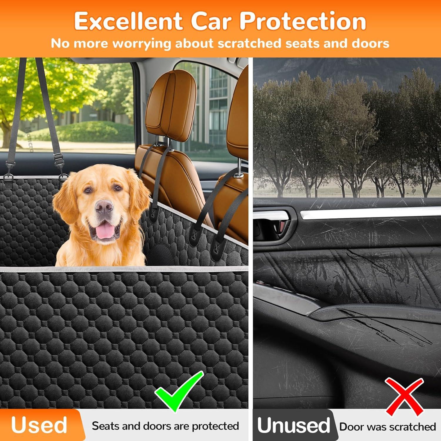 Funda de Asiento para Perros Mancro XL Negra con Base Dura