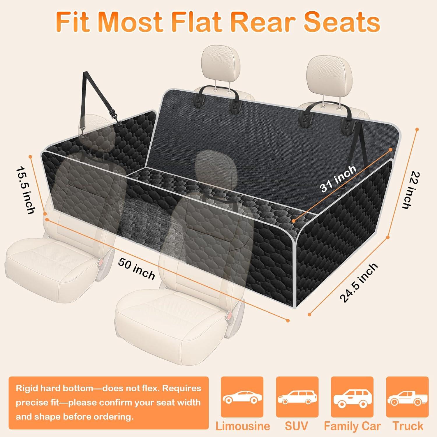 Funda de Asiento para Perros Mancro XL Negra con Base Dura