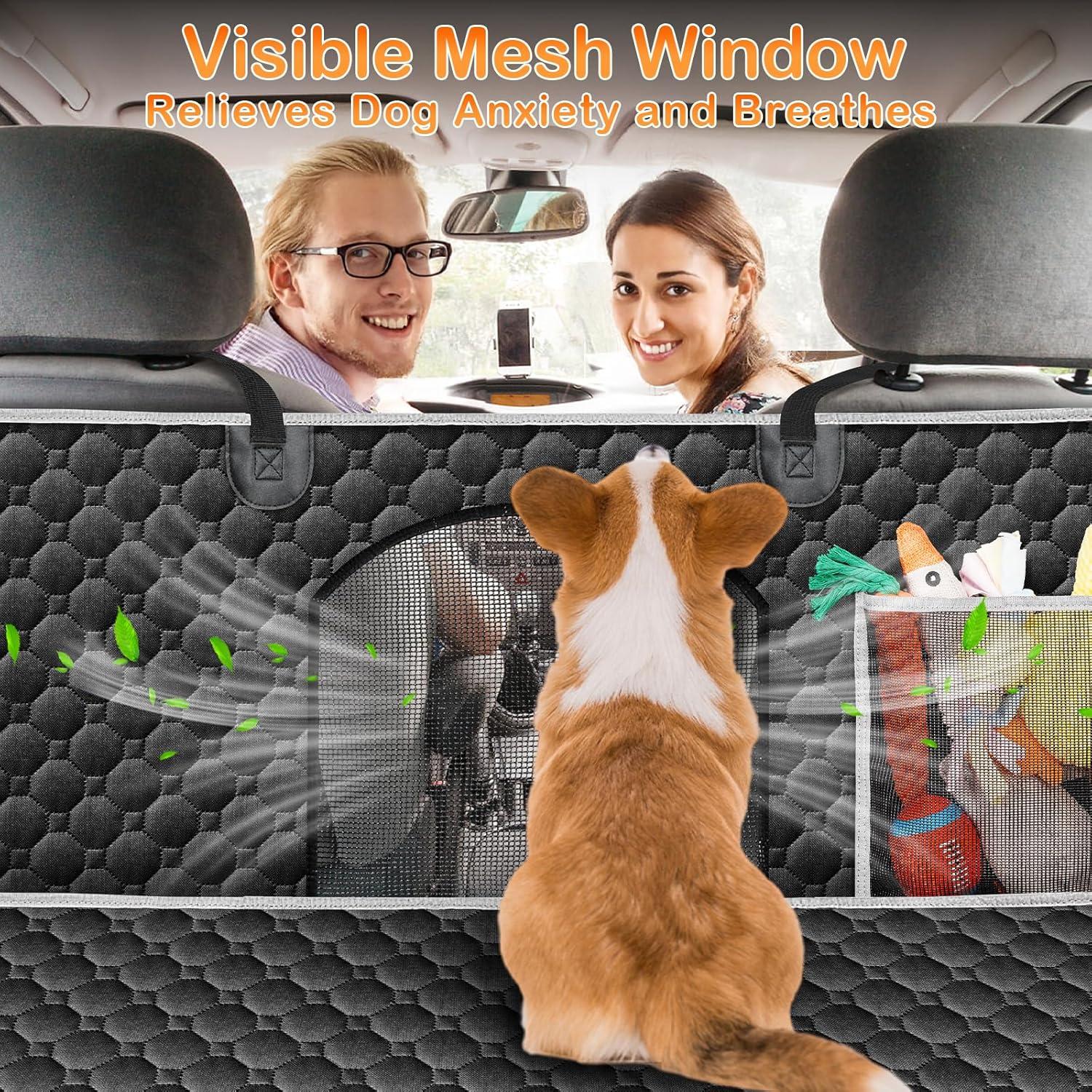 Funda de Asiento para Perros Mancro XL Negra con Base Dura