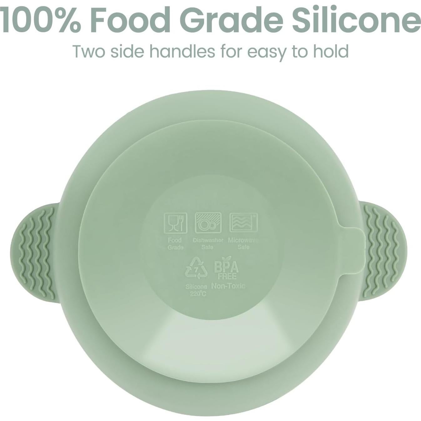 Juego de Tazones y Cucharas de Silicona Eascrozn para Bebés