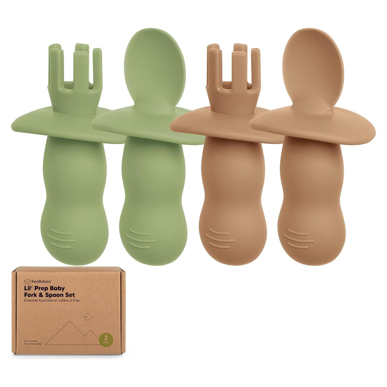 Set de Cucharas y Tenedores de Silicona KeaBabies 4 Piezas