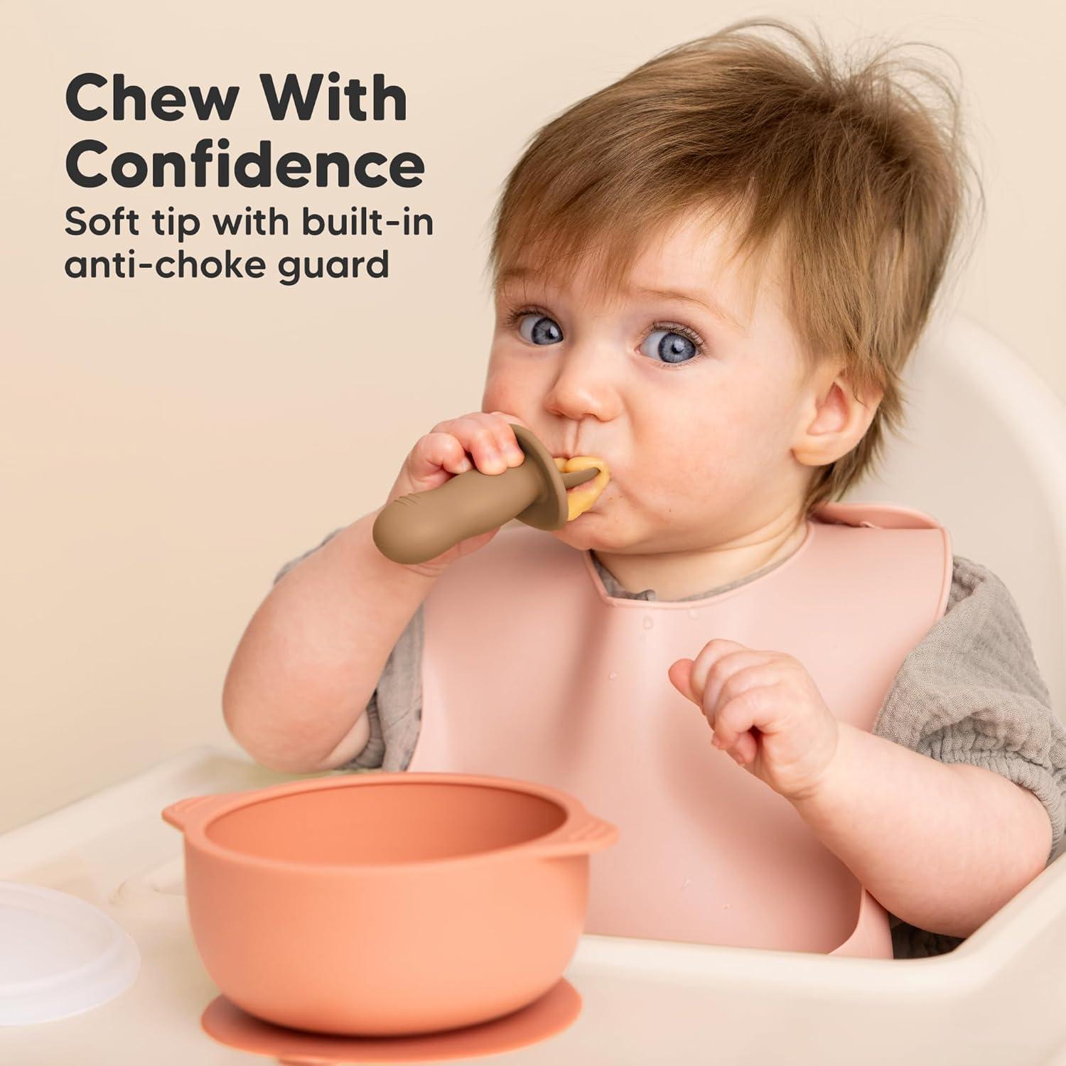 Set de Cucharas y Tenedores de Silicona KeaBabies 4 Piezas