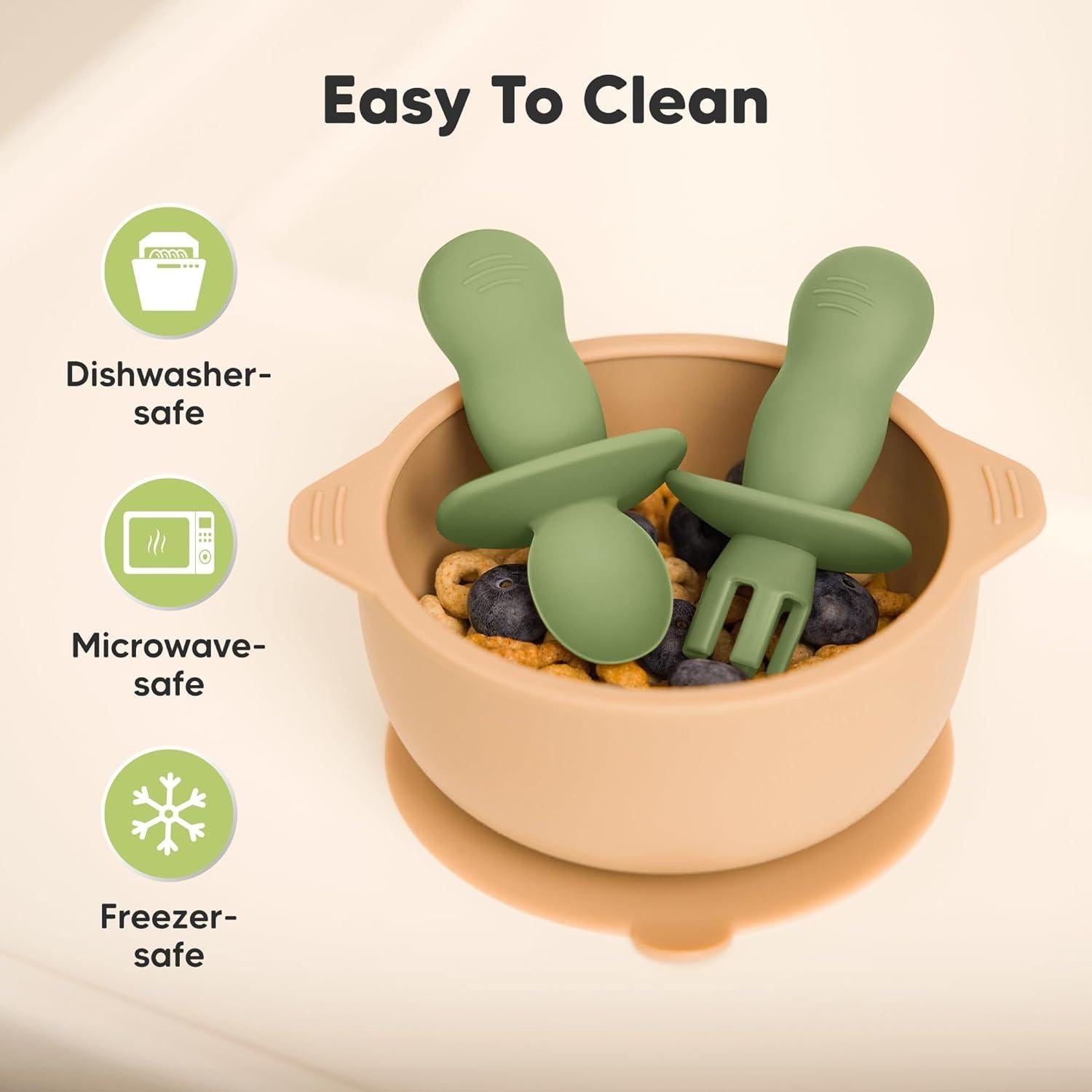 Set de Cucharas y Tenedores de Silicona KeaBabies 4 Piezas