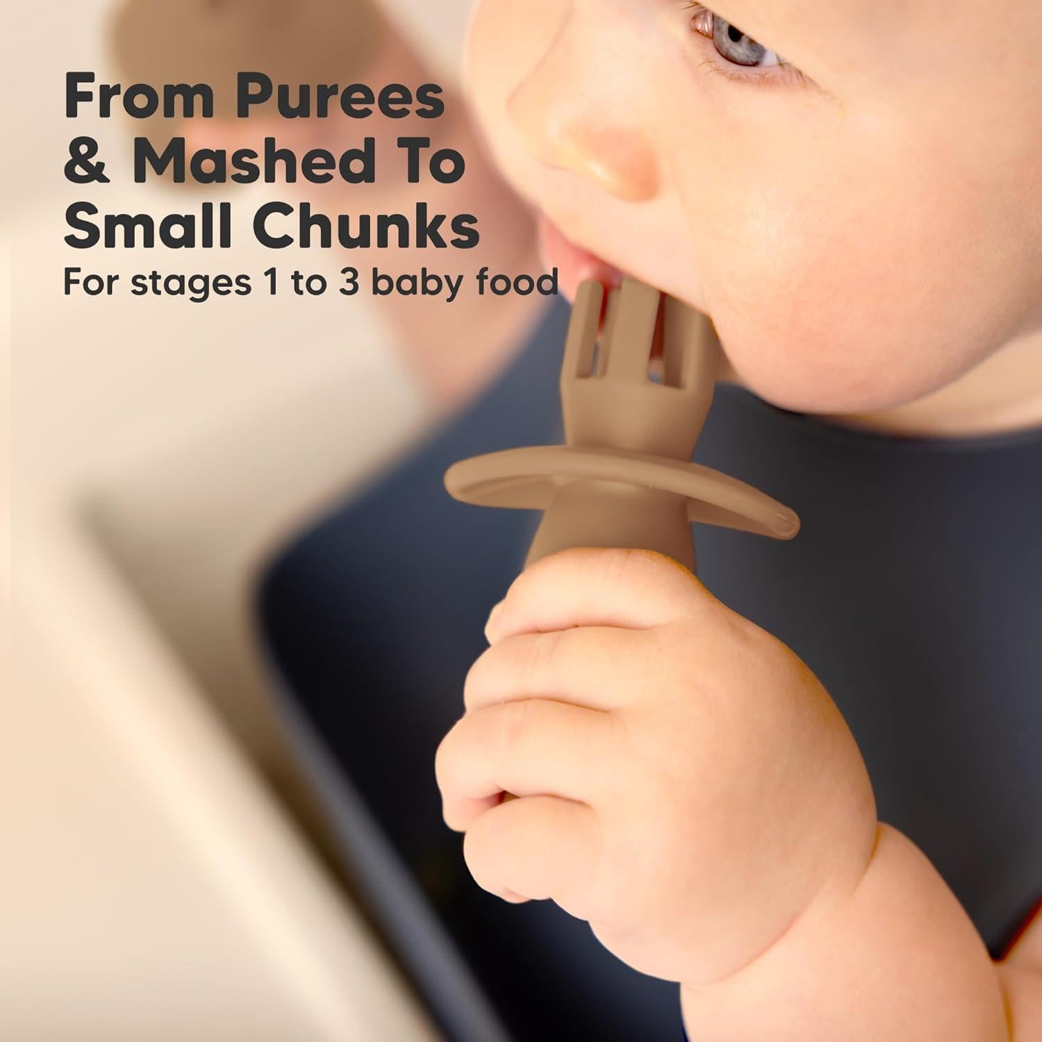 Set de Cucharas y Tenedores de Silicona KeaBabies 4 Piezas