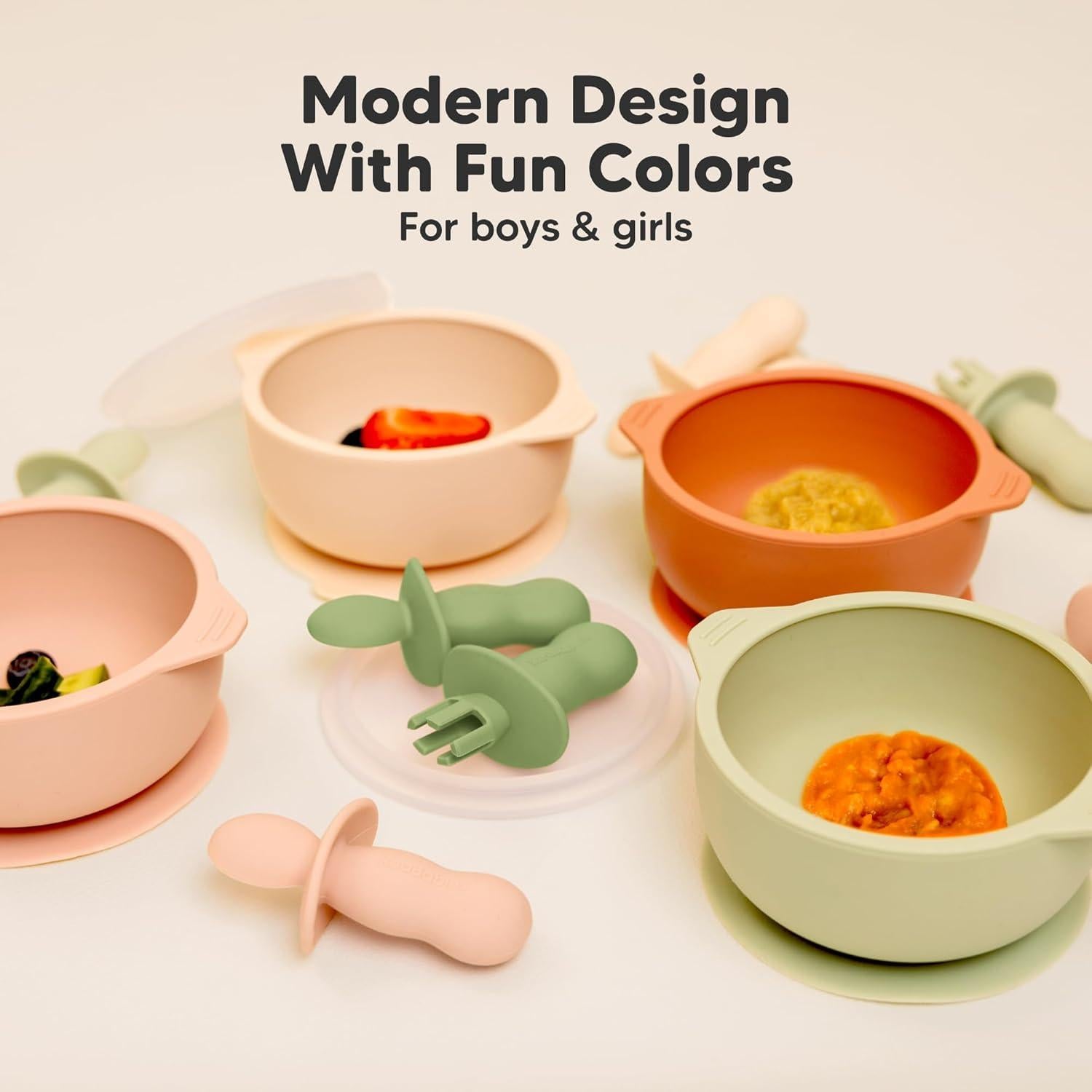 Set de Cucharas y Tenedores de Silicona KeaBabies 4 Piezas