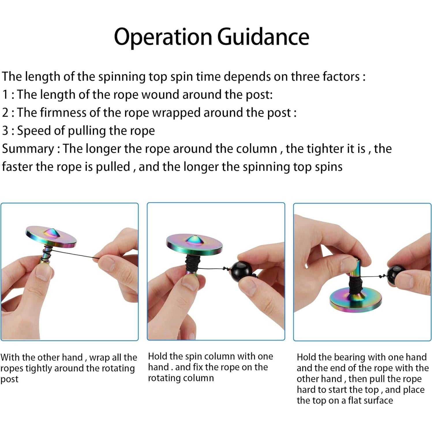 Trompo de Metal CHEETOP Iridescente Pro - 10 Minutos de Giro