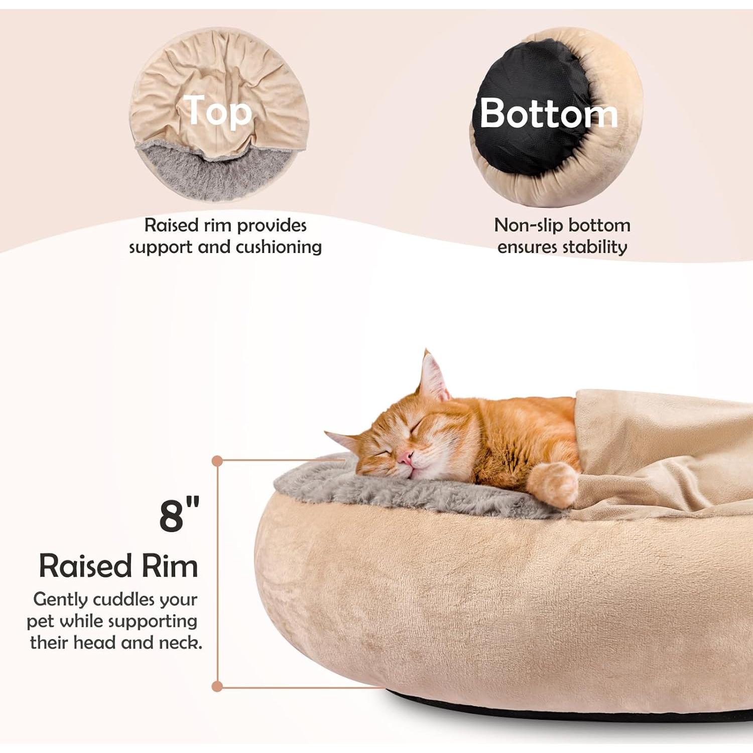 Cama para Perro y Gato JOEJOY Pequeña 58.42 cm Antideslizante