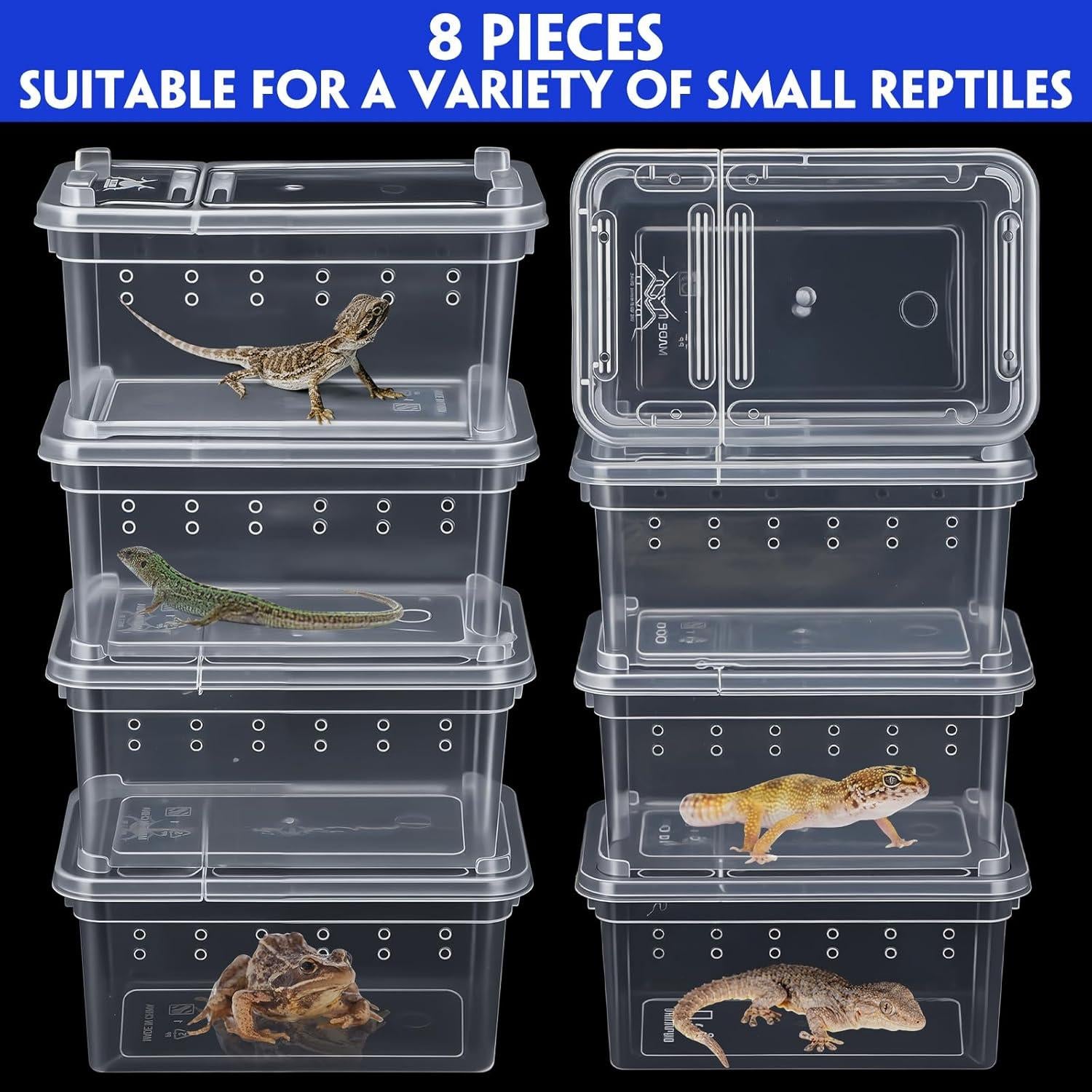 Caja de Cría de Reptiles Irenare 8 Pcs 11x7x7.5 cm