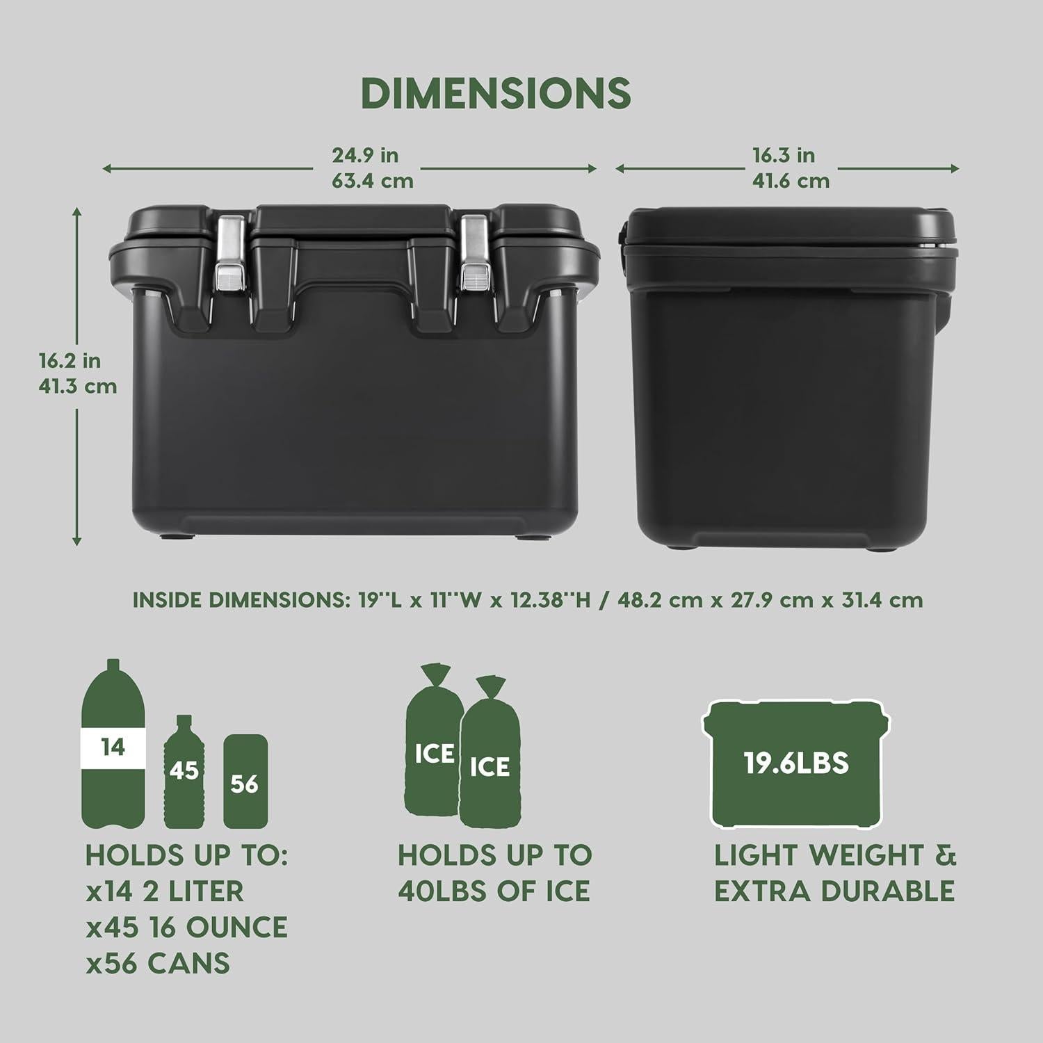 Enfriador Aislado IRIS USA 44 QT + 60 Calentadores de Manos