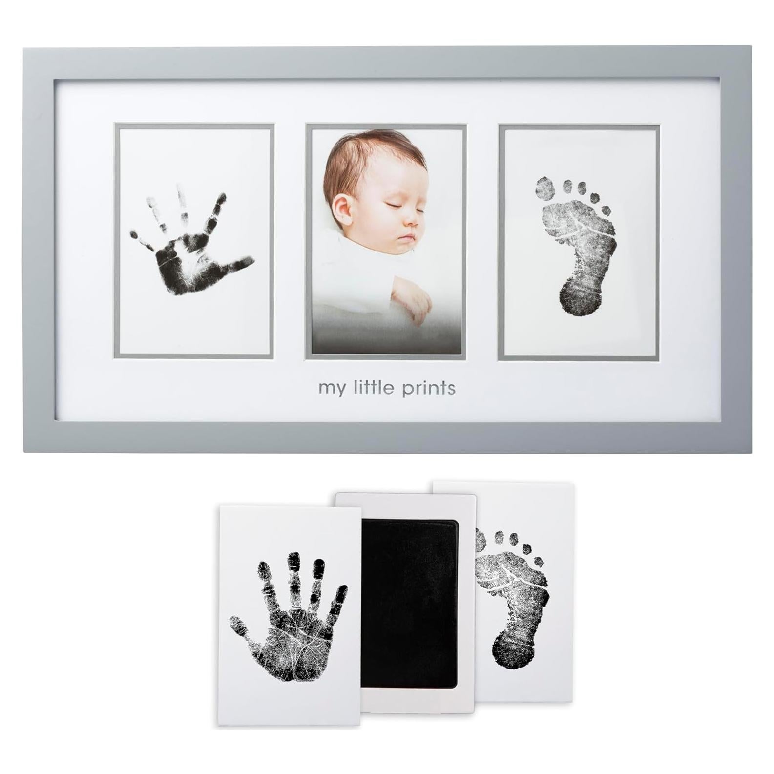 Marco de Fotos Babyprints Pearhead Gris - Huellas Bebé