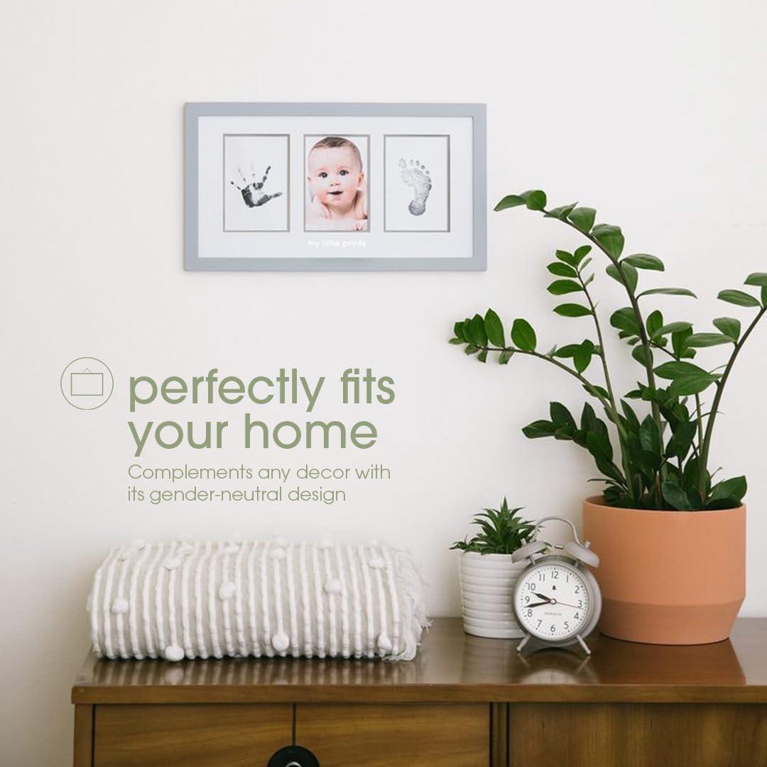 Marco de Fotos Babyprints Pearhead Gris - Huellas Bebé