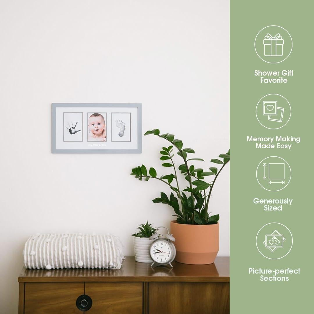 Marco de Fotos Babyprints Pearhead Gris - Huellas Bebé