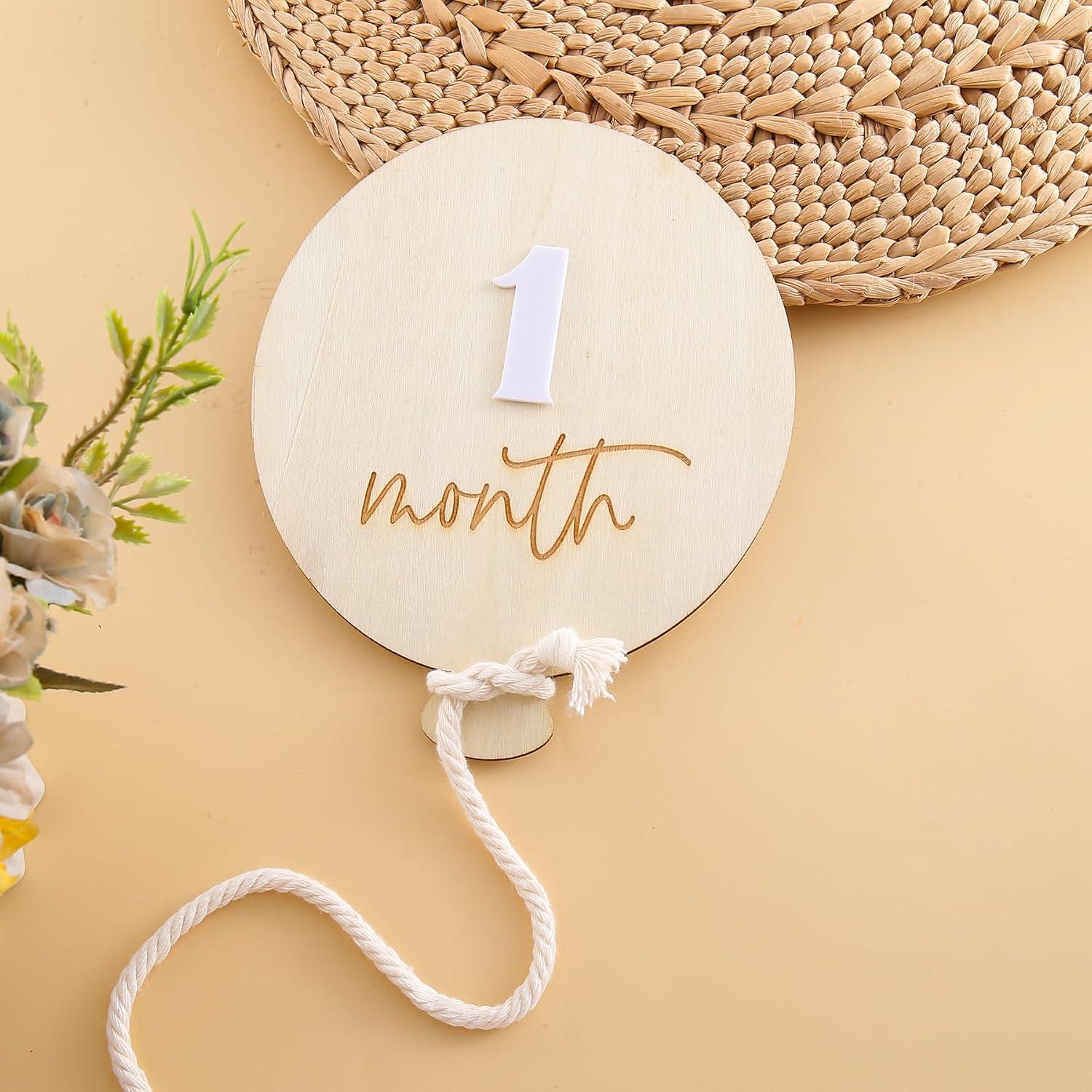 Tarjetas de Hito de Bebé de Madera LeeLeeAn - Accesorios Fotografía