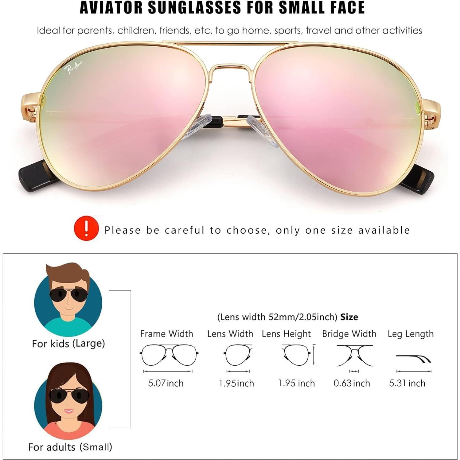 Gafas de sol aviador Pro Acme para niños, polarizadas, 50-52 mm