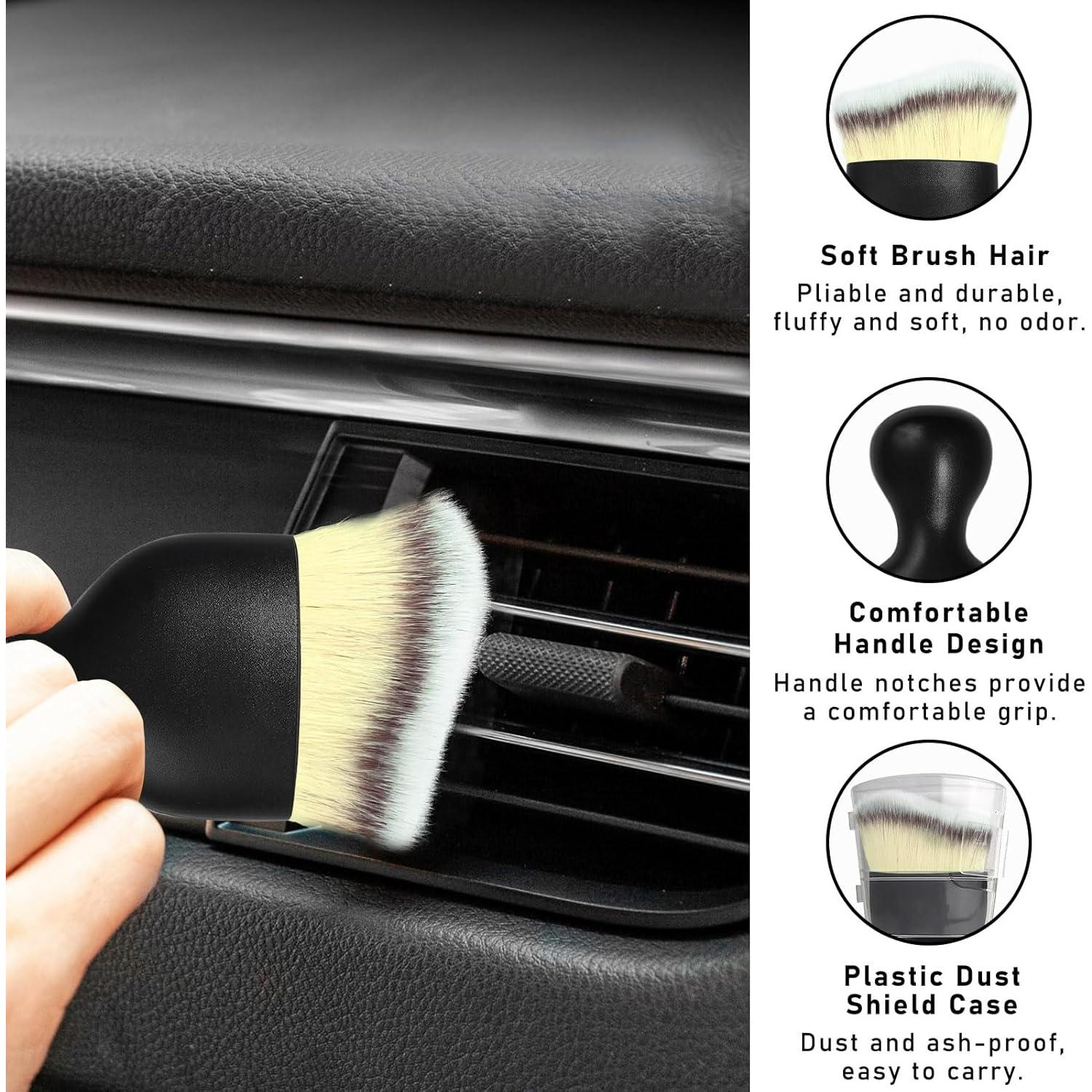 Cepillo de Polvo para Interior de Auto Dickno Beige 4.5x9.8cm