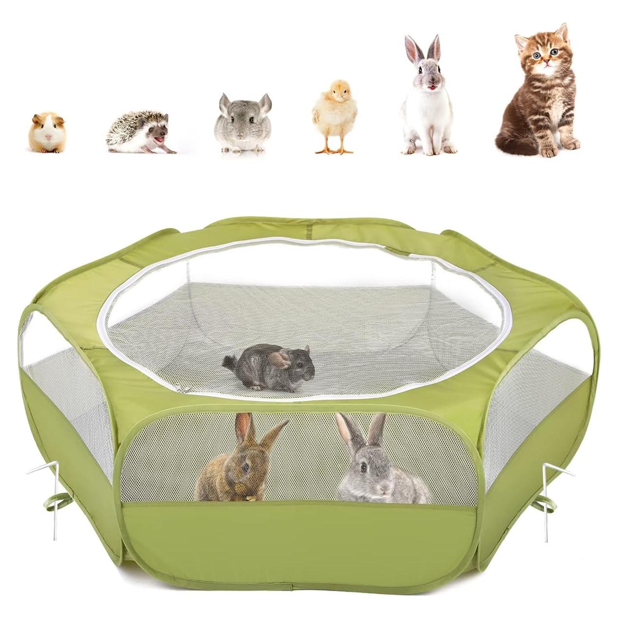 Parque de Juegos Pawaboo para Mascotas Pequeñas Verde 133x38 cm
