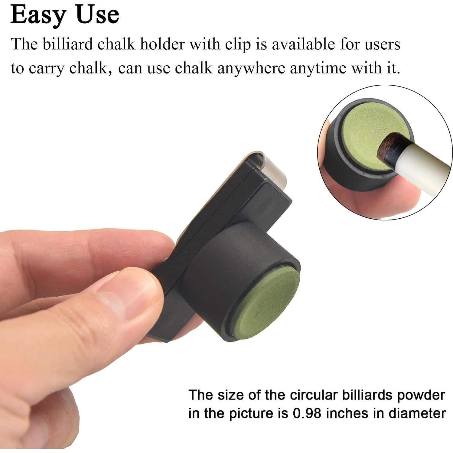 Porta Tiza de Billar Lake of Fire con Clip Magnético - Negro