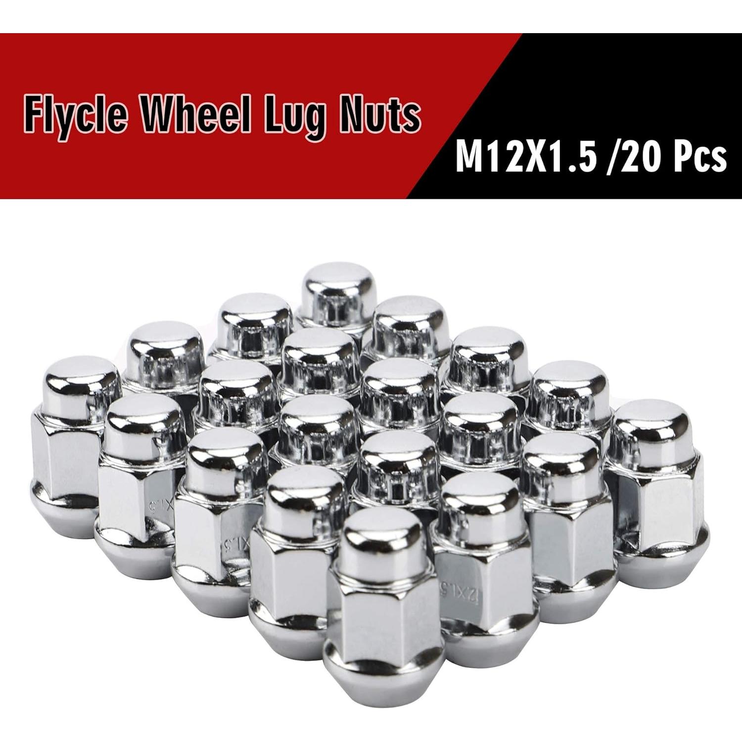 Tuercas de Rueda FLYCLE 12x1.5 Cromo 20PCS Asiento Cónico