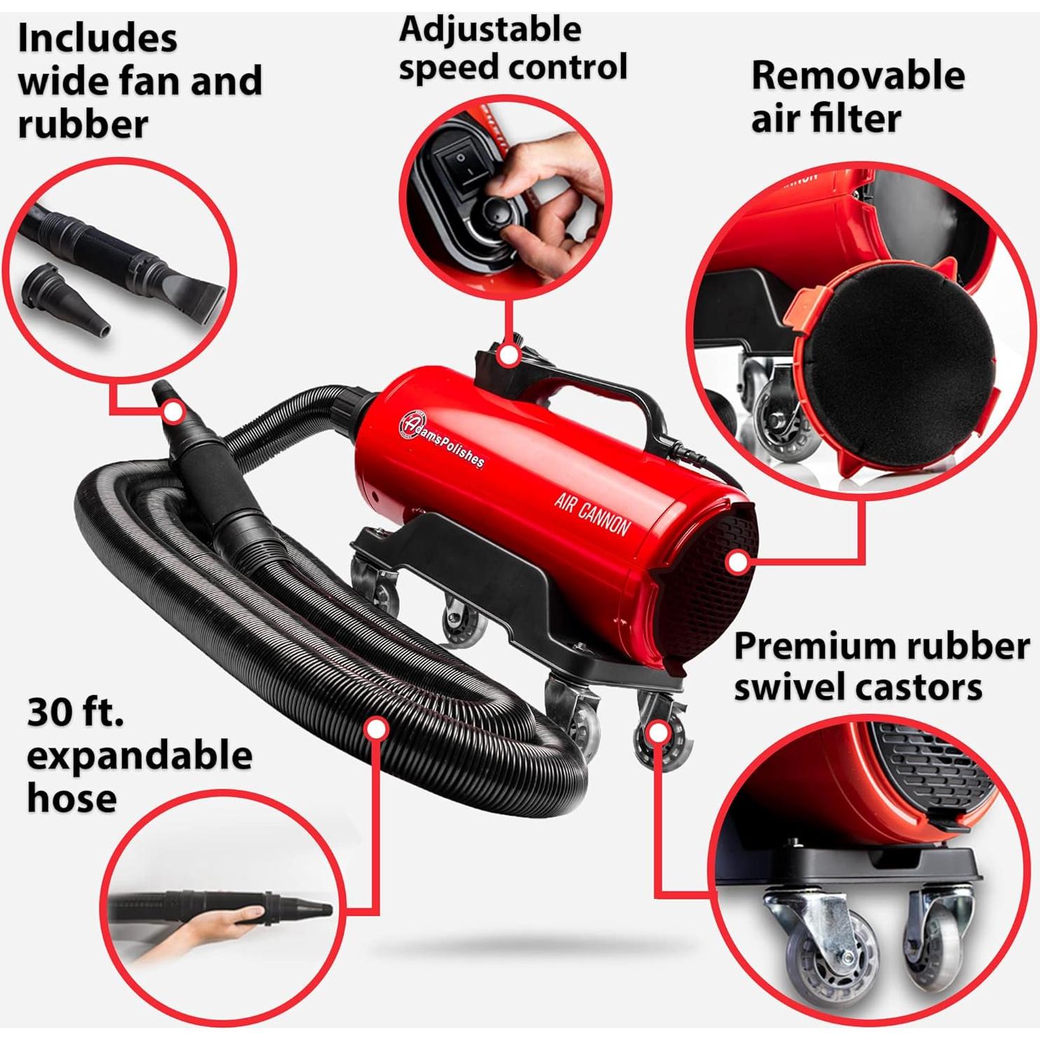 Secador de Coche Air Cannon Adam's Polishes 400W 9.14m