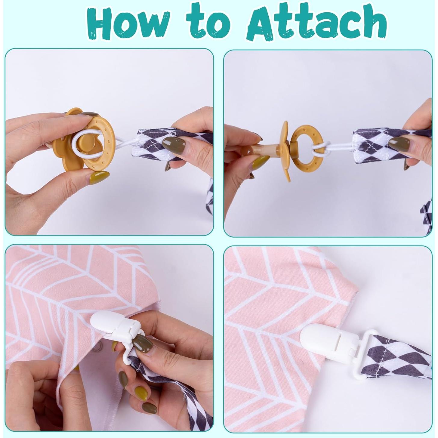 Clips para Chupetes Babygoal - 6 Unidades, Diseño Geométrico