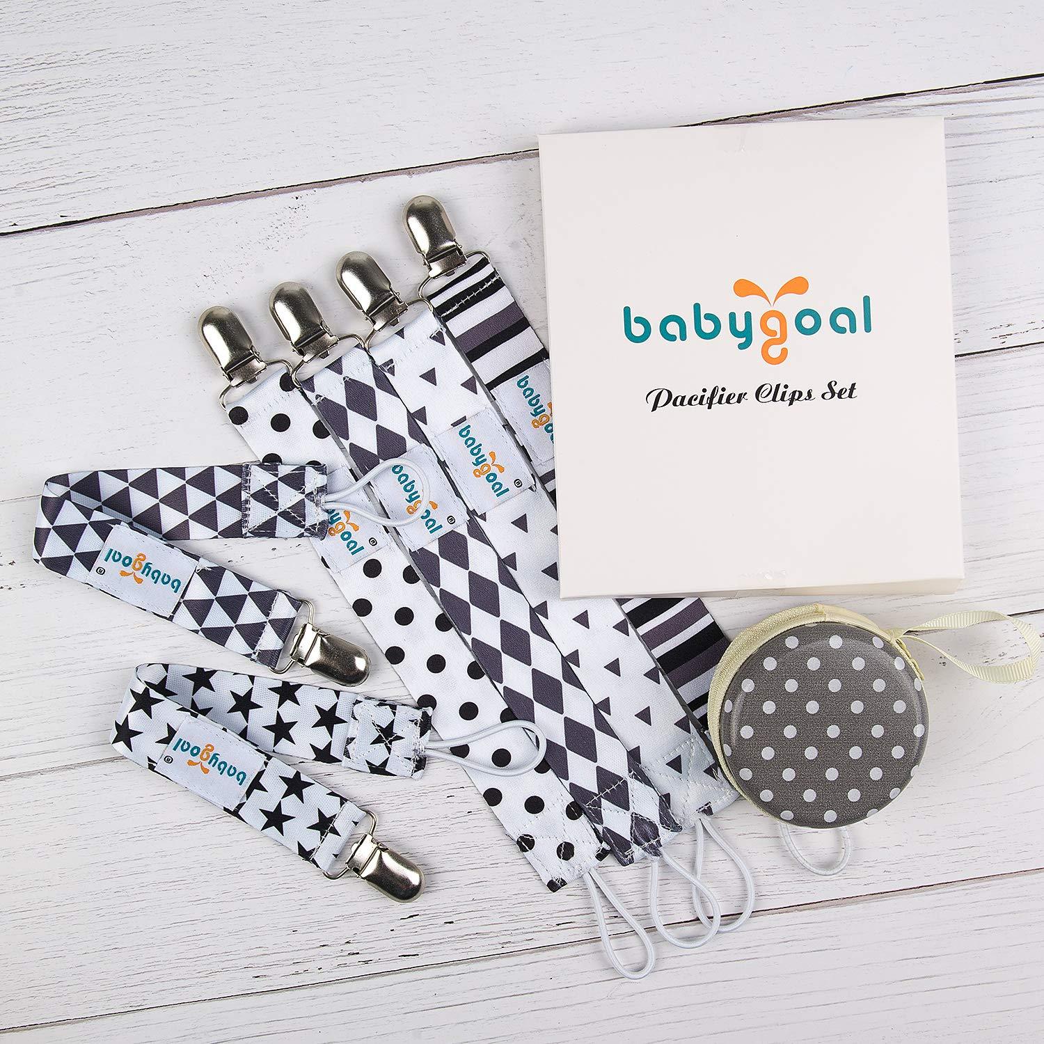 Clips para Chupetes Babygoal - 6 Unidades, Diseño Geométrico
