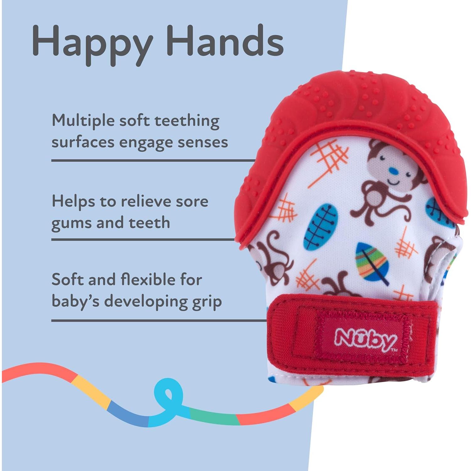 Mitón de Dentición Nuby Mono Rojo con Bolsa de Viaje