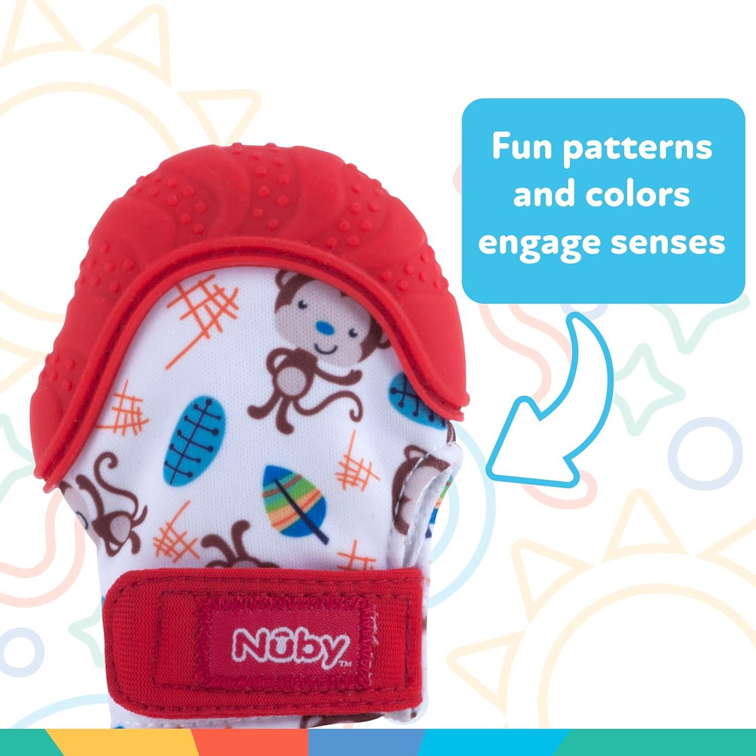 Mitón de Dentición Nuby Mono Rojo con Bolsa de Viaje