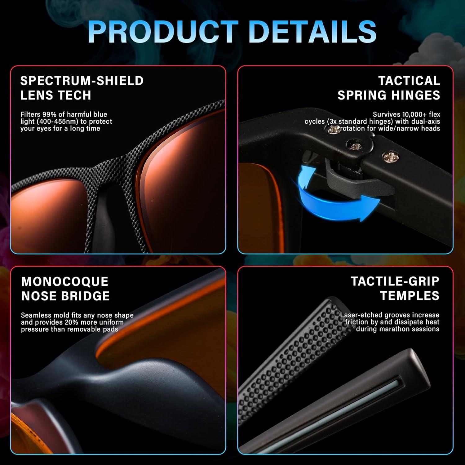 Gafas bloqueadoras de luz azul 99% para computadora y juegos