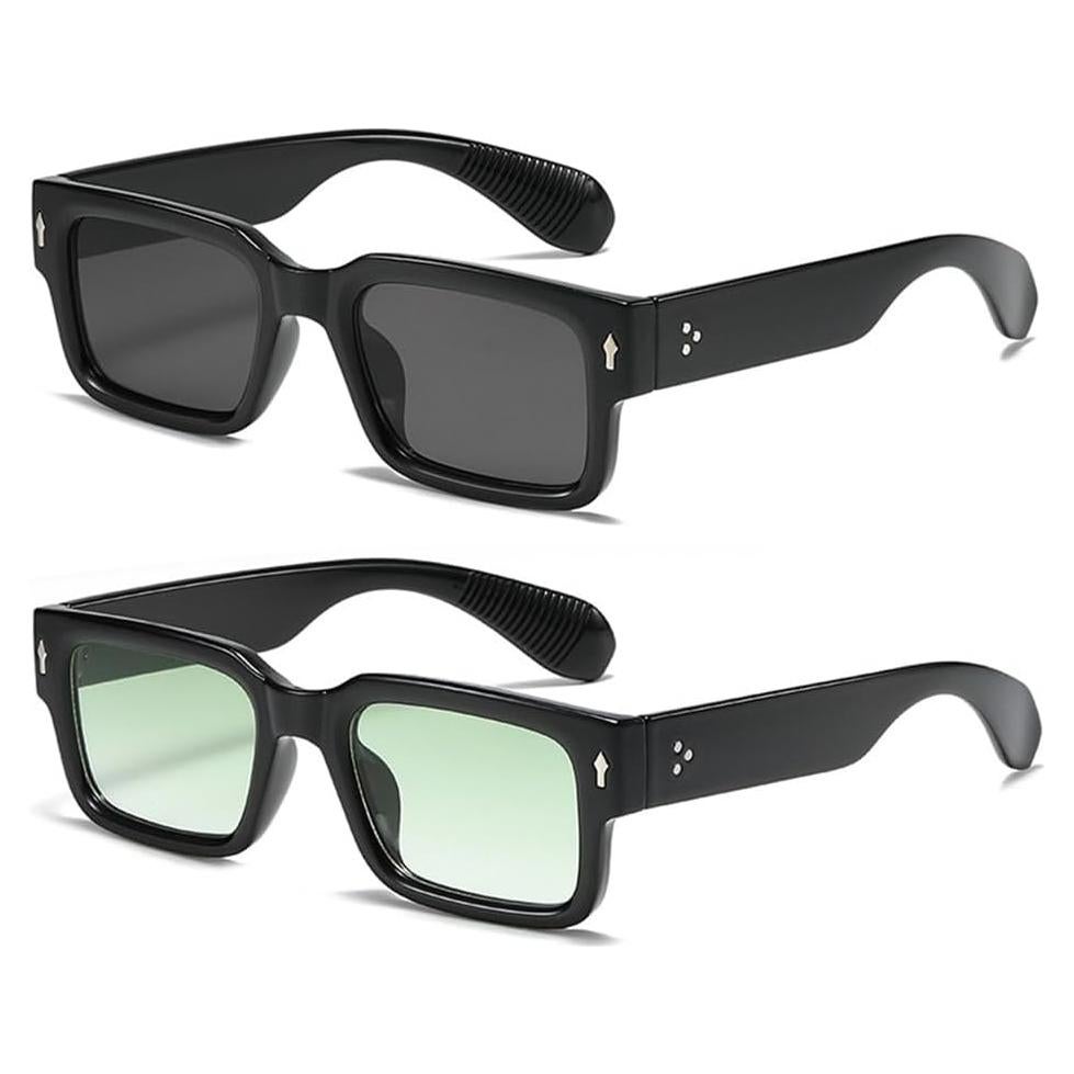 Gafas de sol cuadradas GOBIGER UV400 unisex paquete de 2