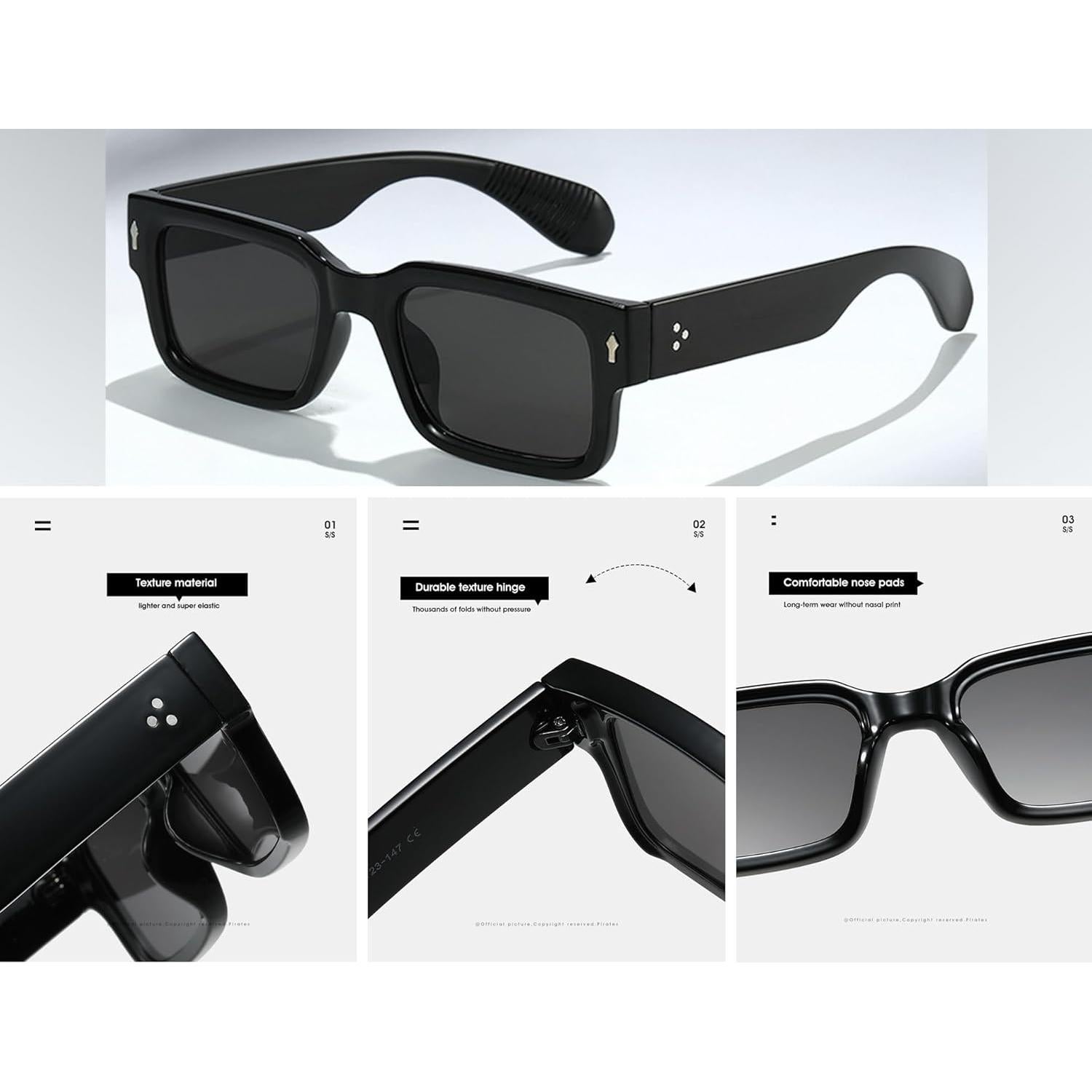 Gafas de sol cuadradas GOBIGER UV400 unisex paquete de 2