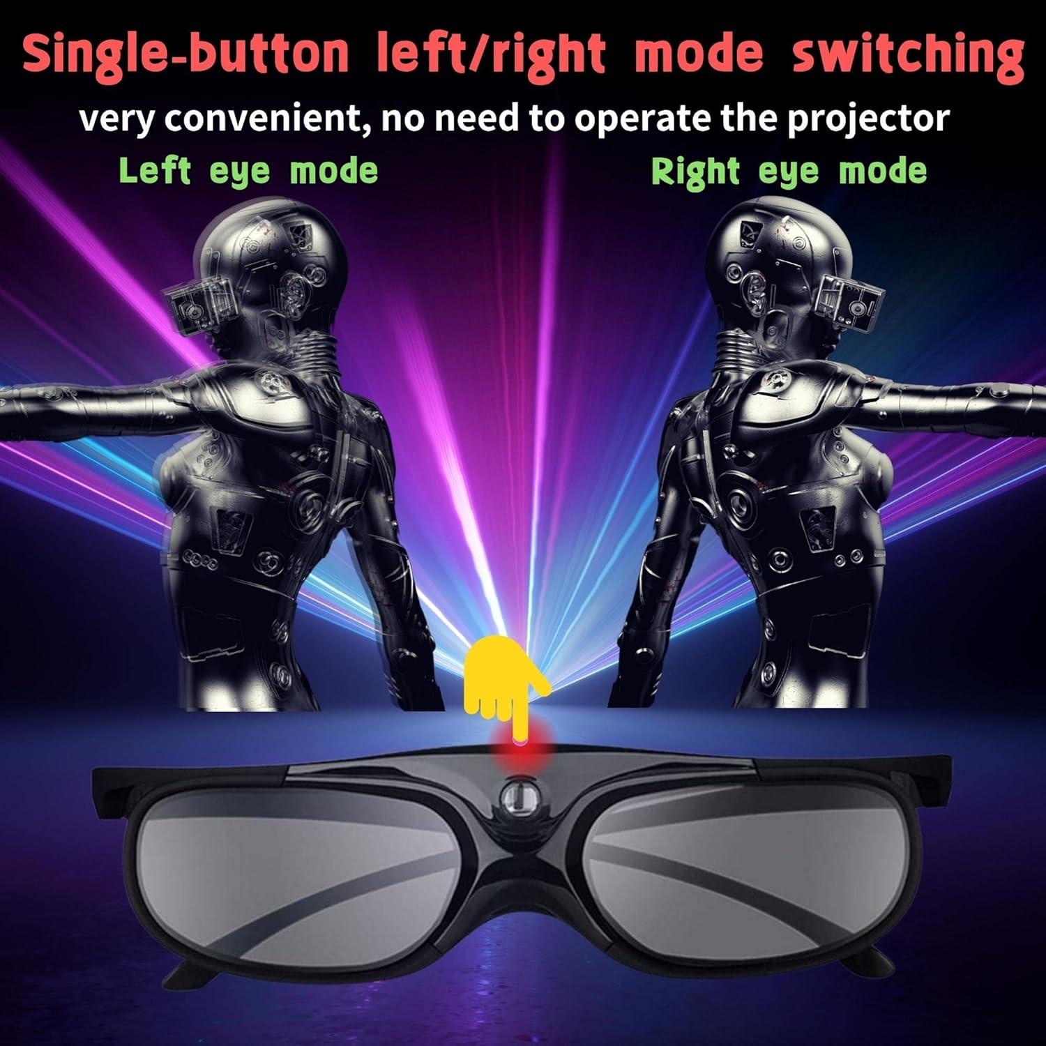 Gafas 3D Activas DLP-Link Sintron ST08-DLP Recargables - Negro