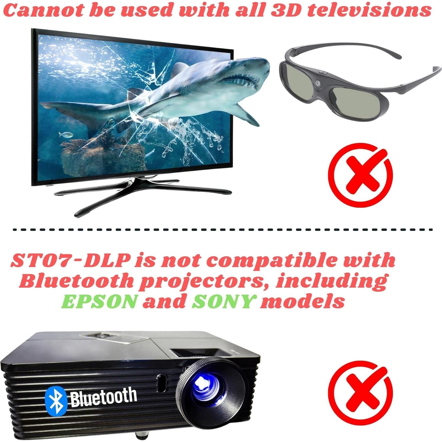 Gafas 3D Activas DLP-Link Sintron ST08-DLP Recargables - Negro