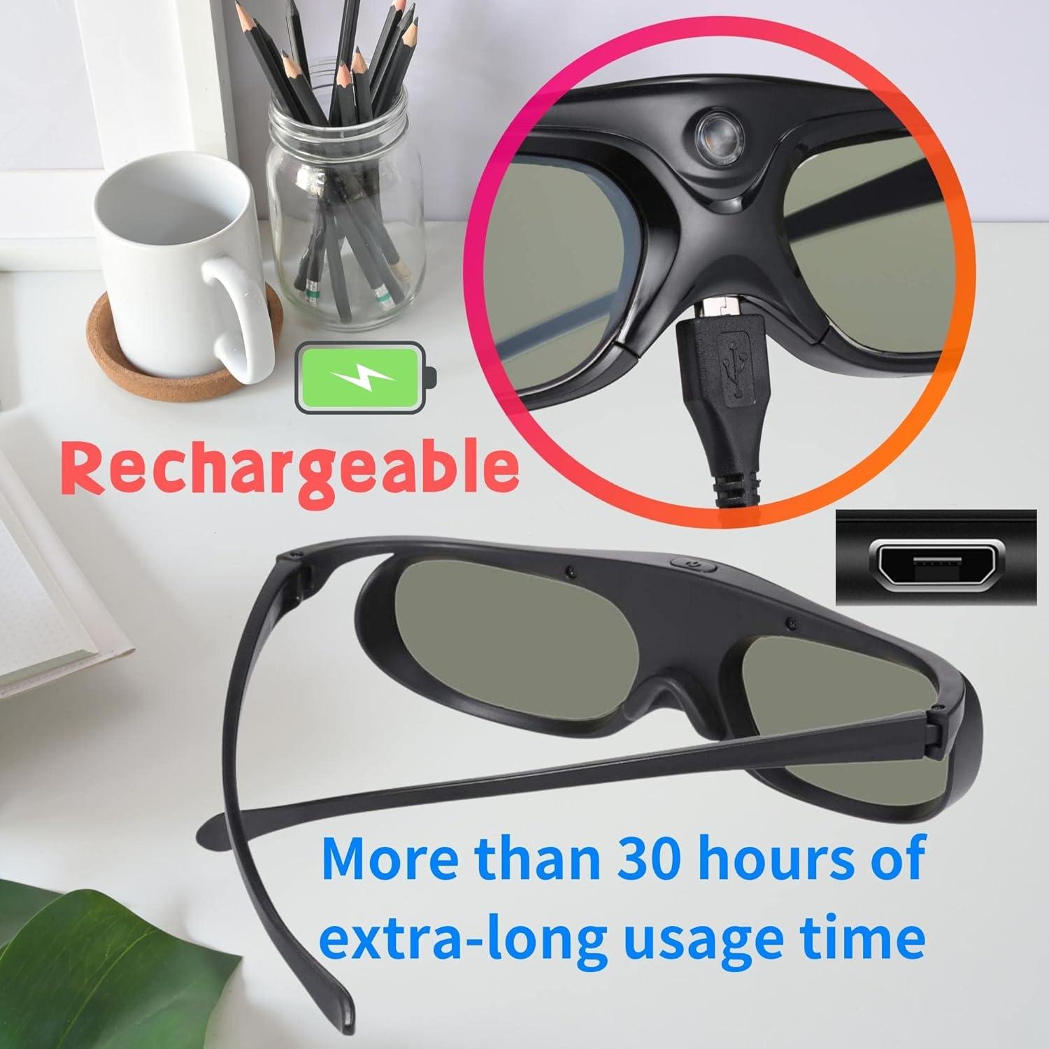 Gafas 3D Activas DLP-Link Sintron ST08-DLP Recargables - Negro