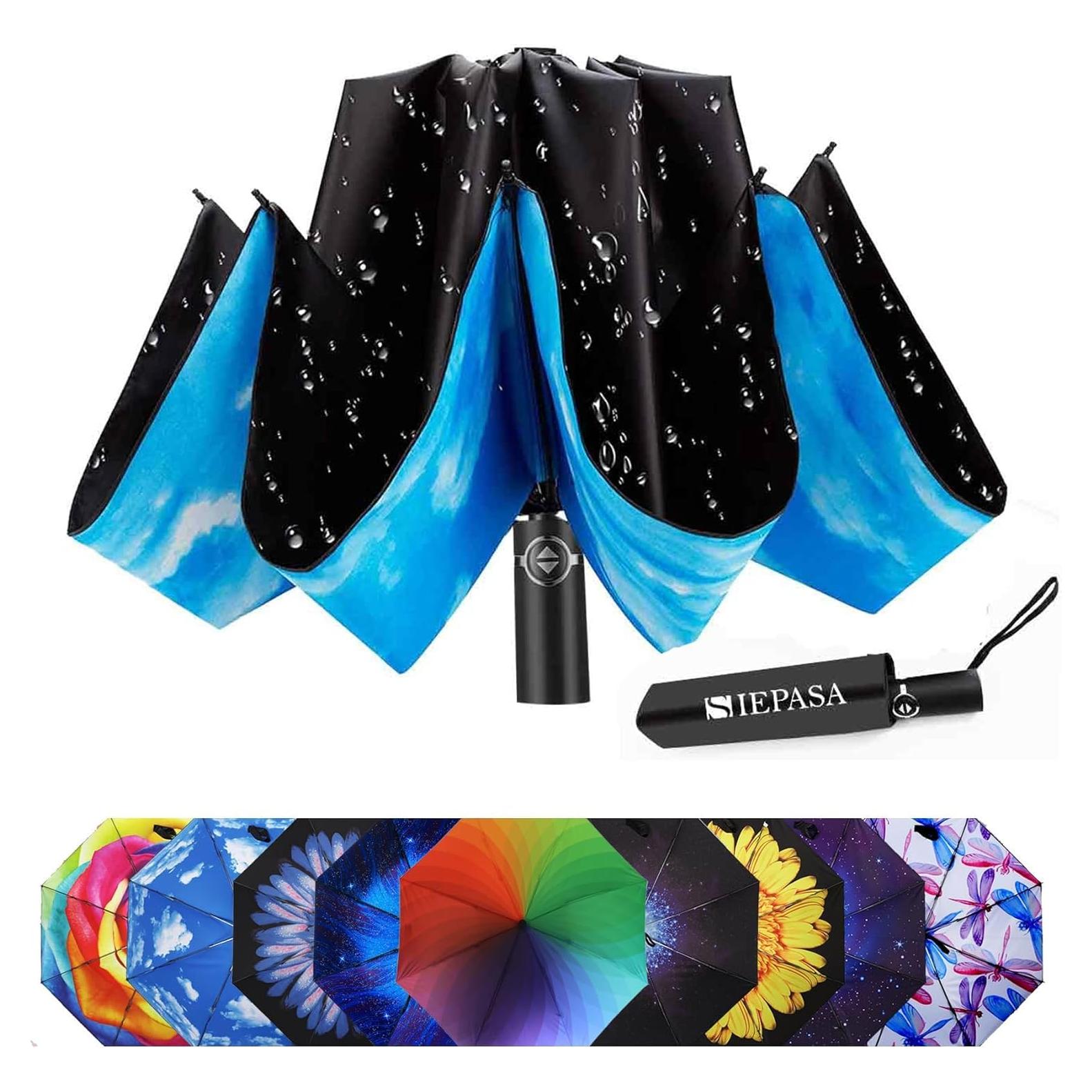 Paraguas Invertido SIEPASA Compacto Automático Azul Cielo