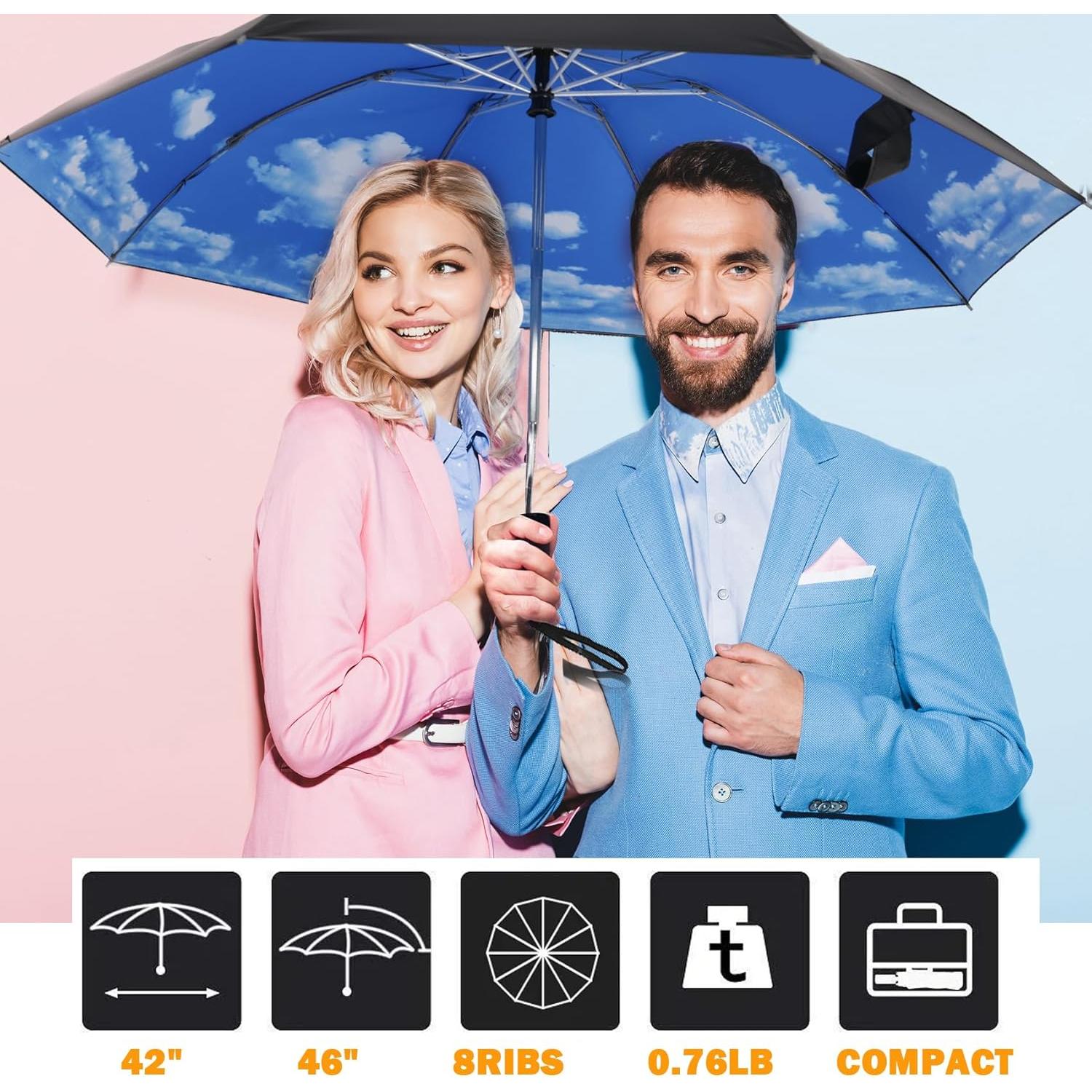 Paraguas Invertido SIEPASA Compacto Automático Azul Cielo