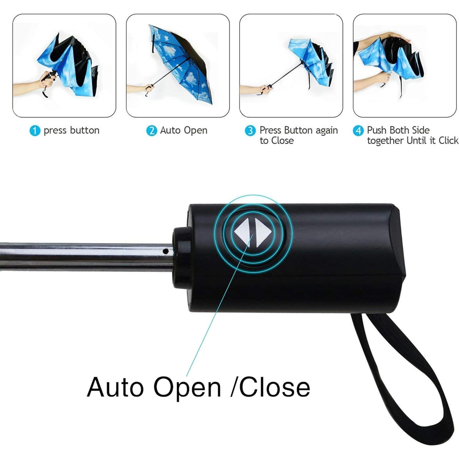 Paraguas Invertido SIEPASA Compacto Automático Azul Cielo