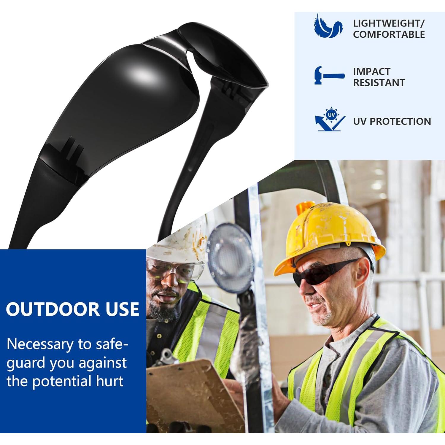 Gafas de Seguridad Tinteadas SAFETISAN - Paquete de 24, UV