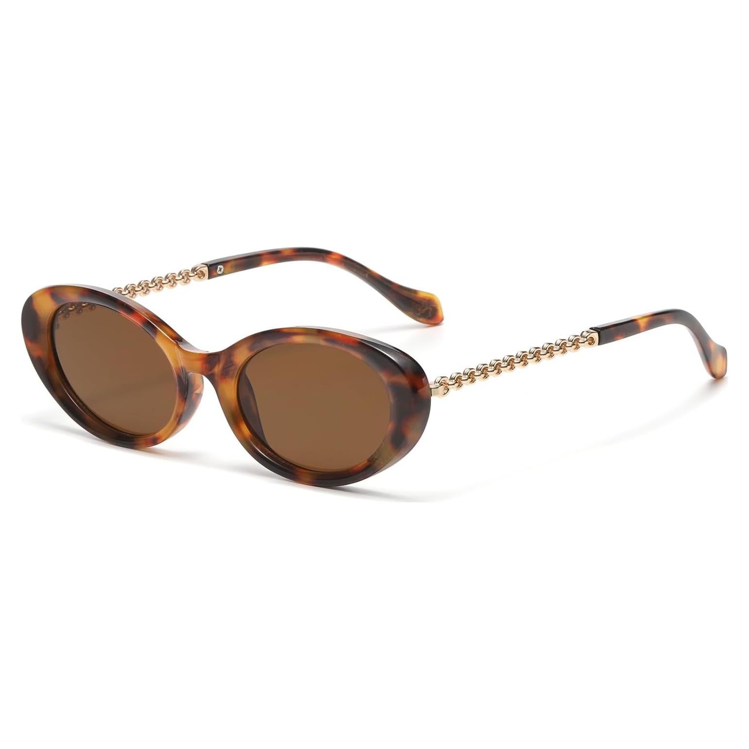 Gafas de Sol Retro Ovaladas Gleyemor UV400 para Mujeres