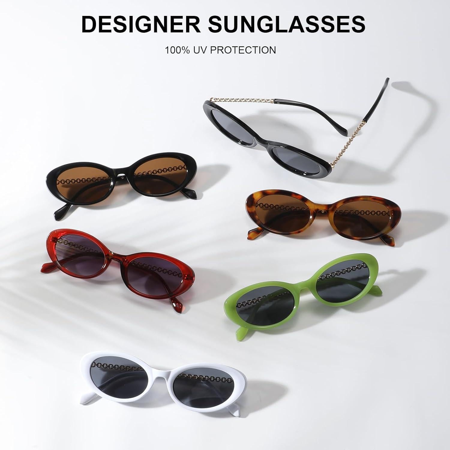 Gafas de Sol Retro Ovaladas Gleyemor UV400 para Mujeres