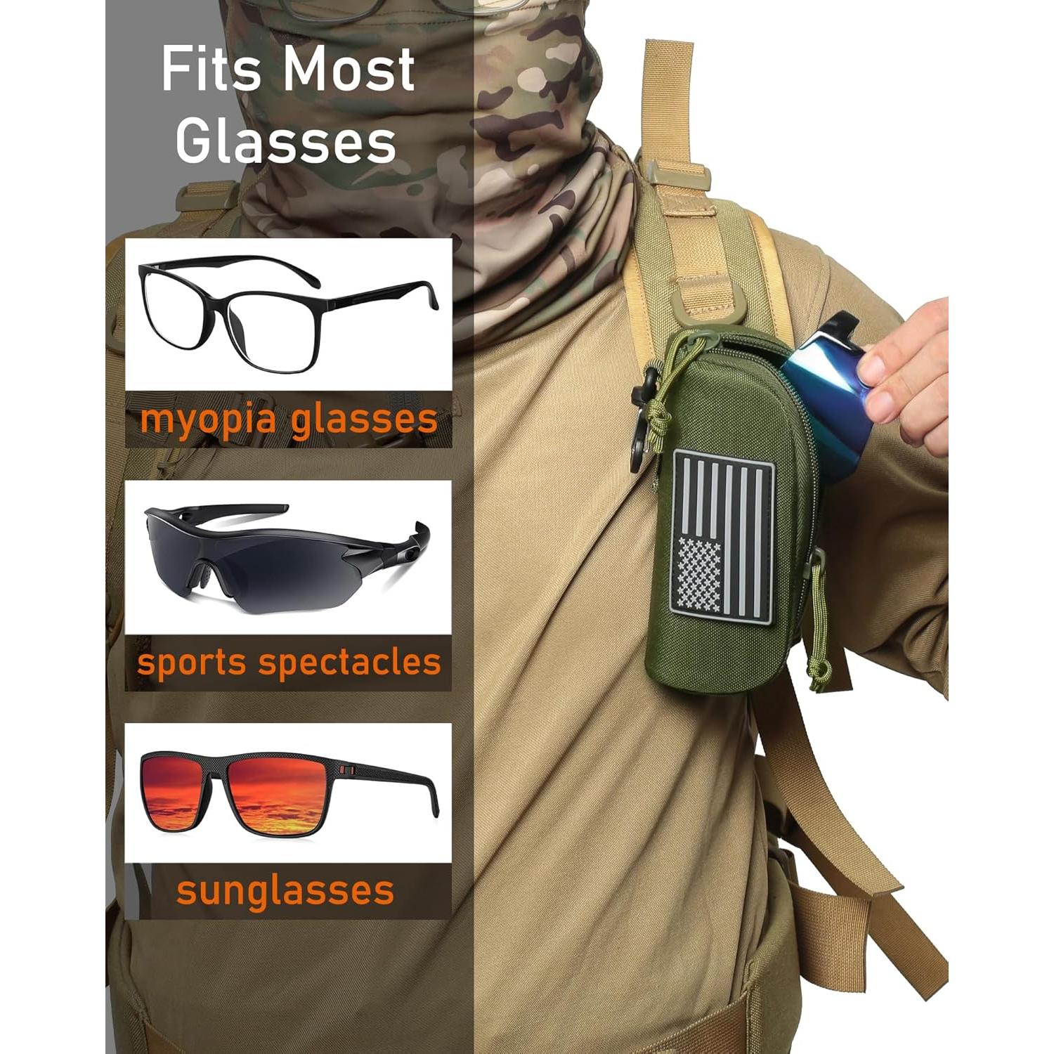 Funda Táctica Molle para Gafas Lemubeane Verde Militar