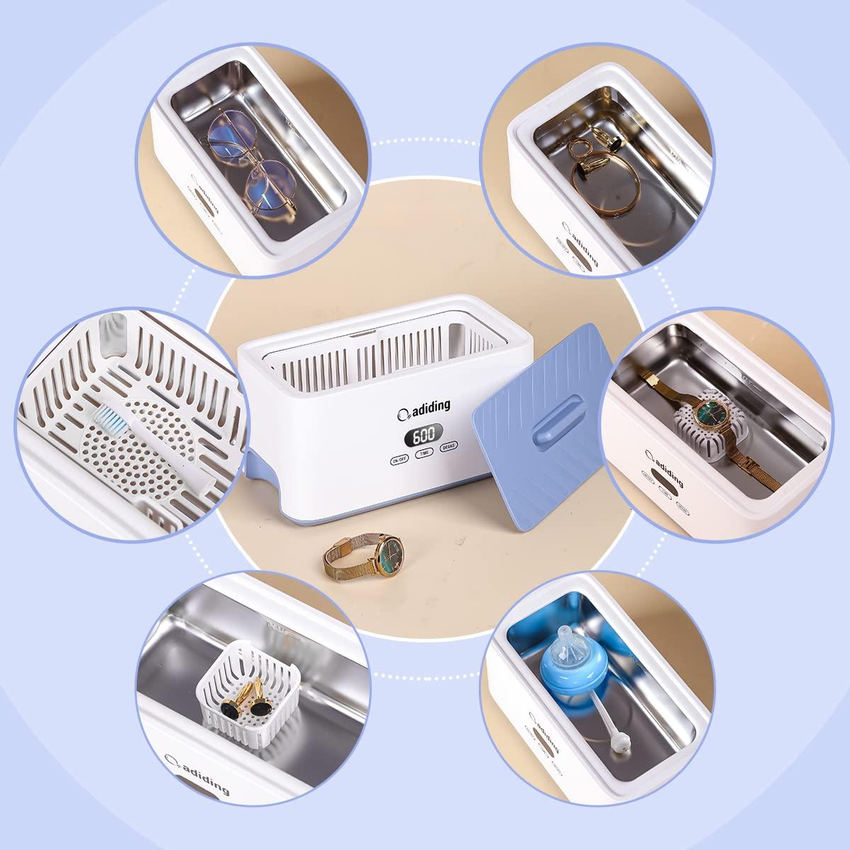 Limpiador Ultrasónico de Joyería Adiding 1000mL Azul 5 Modos