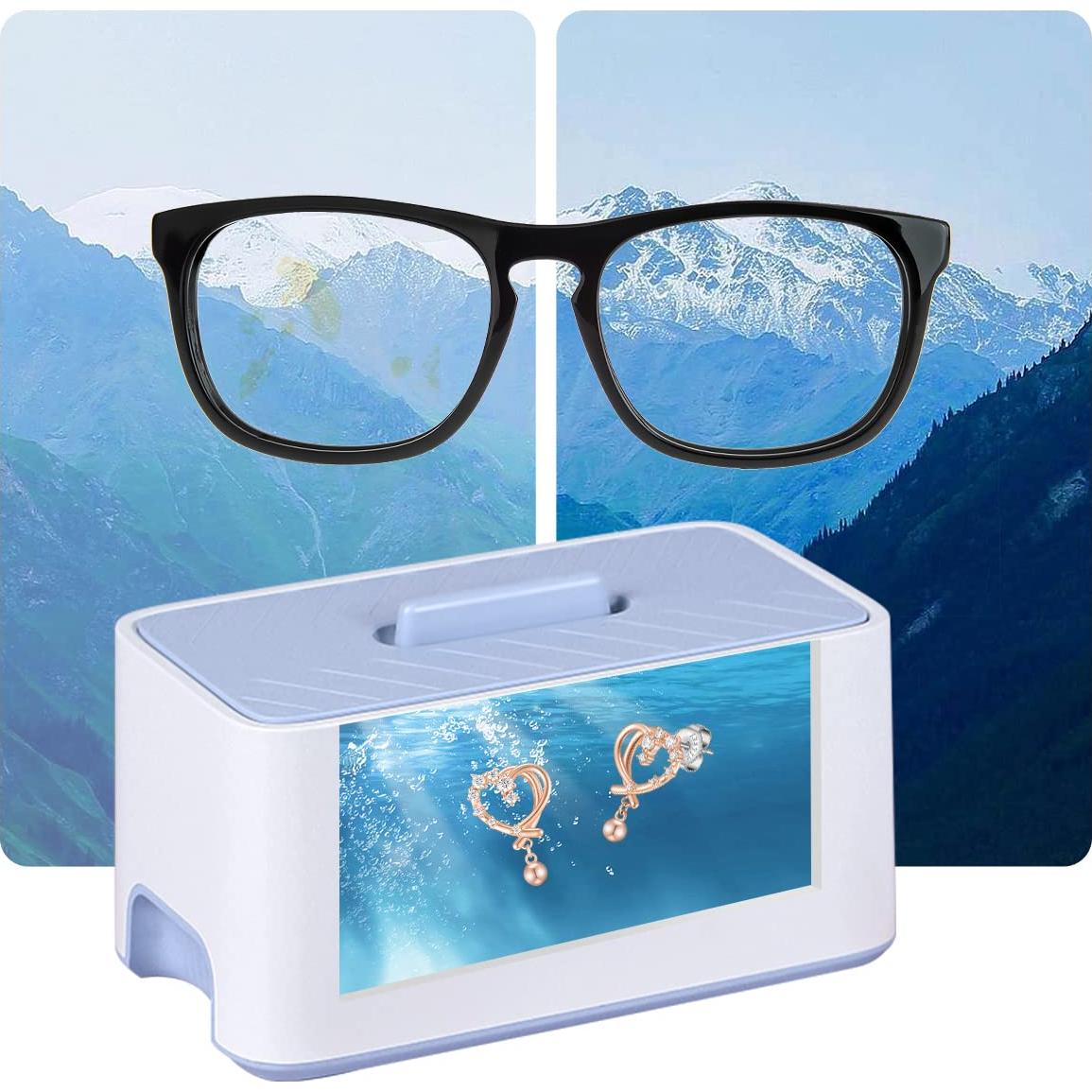 Limpiador Ultrasónico de Joyería Adiding 1000mL Azul 5 Modos