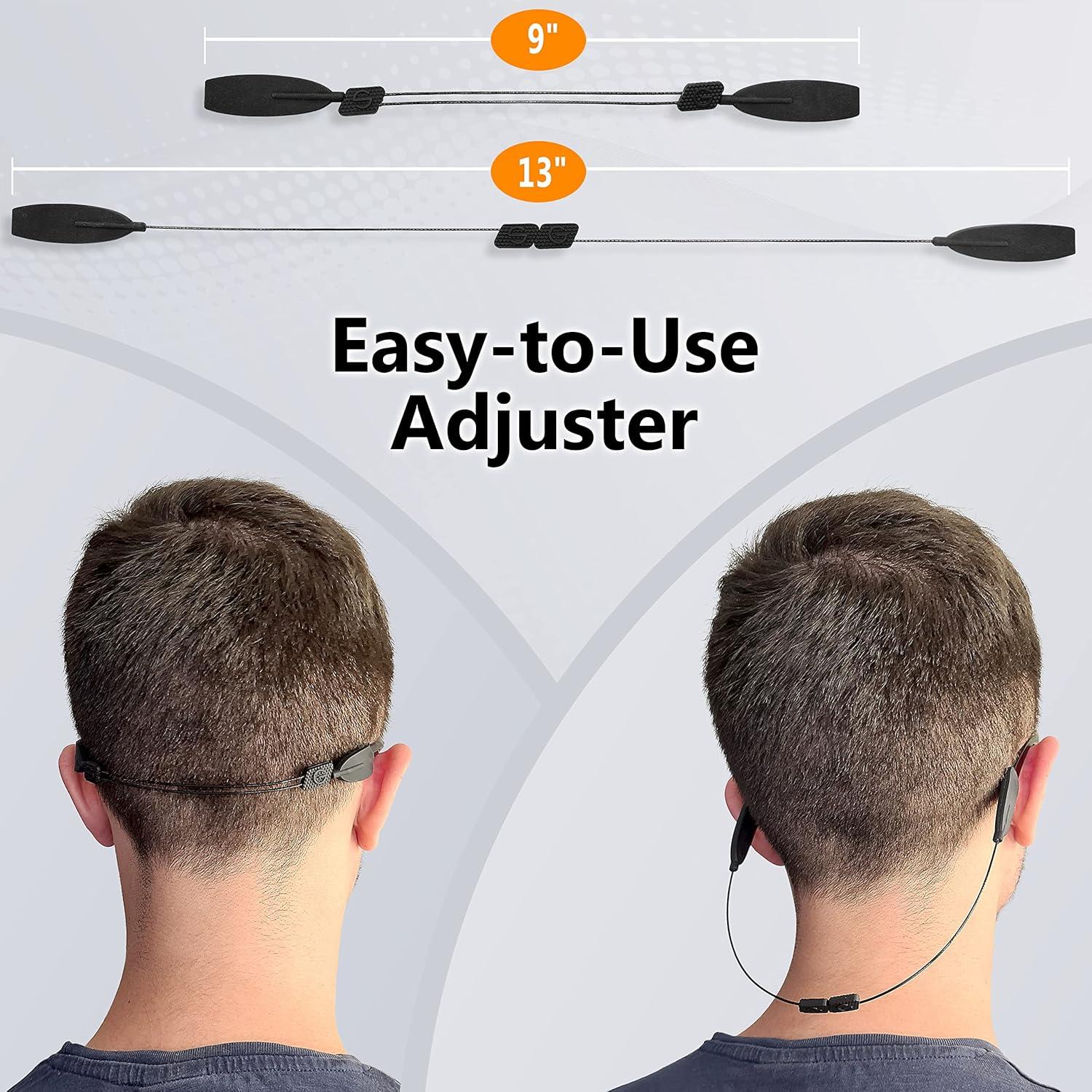 Soporte de Cuerda para Gafas SIGONNA - 33 cm - Negro - 2 Pcs