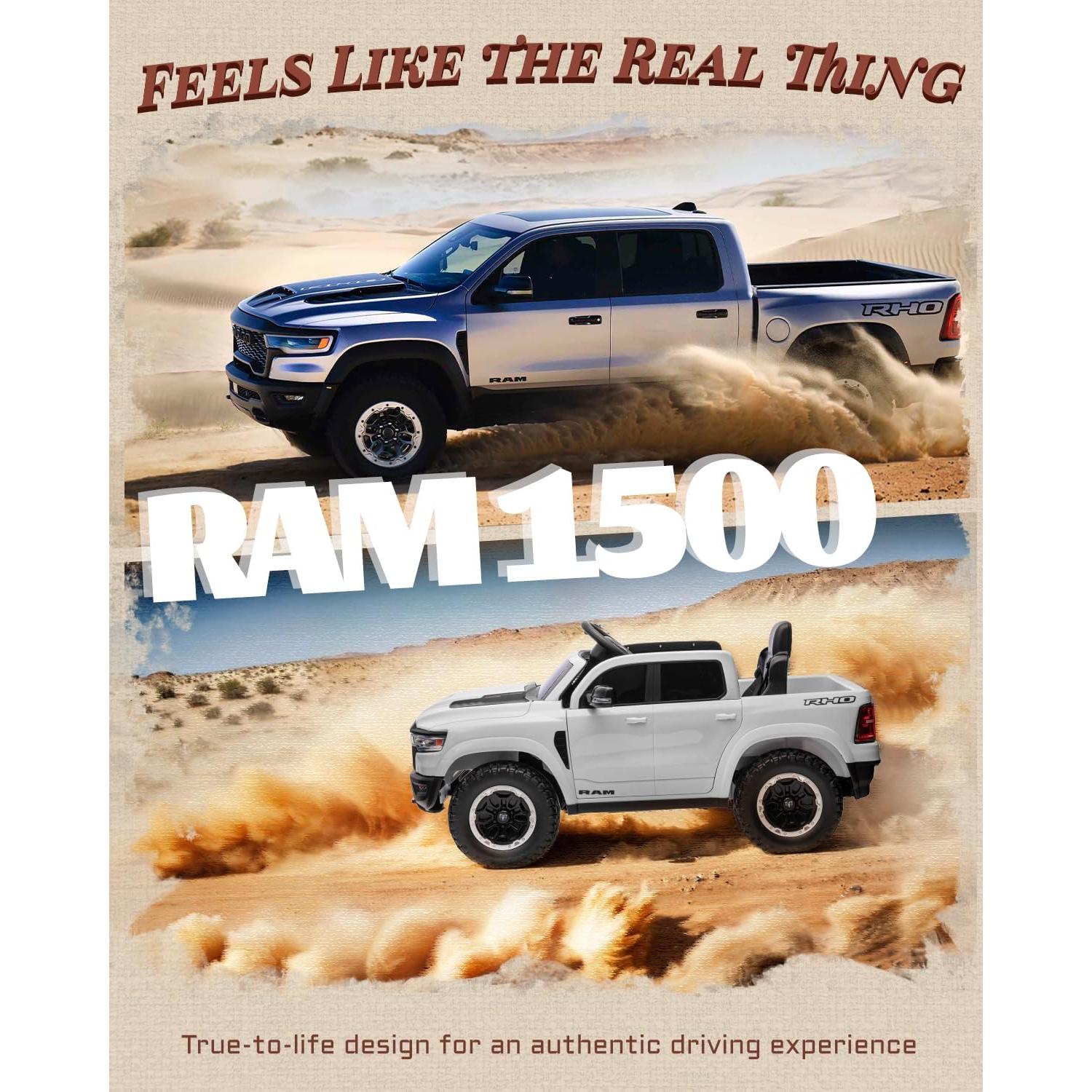 Camioneta Eléctrica para Niños RAM 1500 RHO 12V Blanca